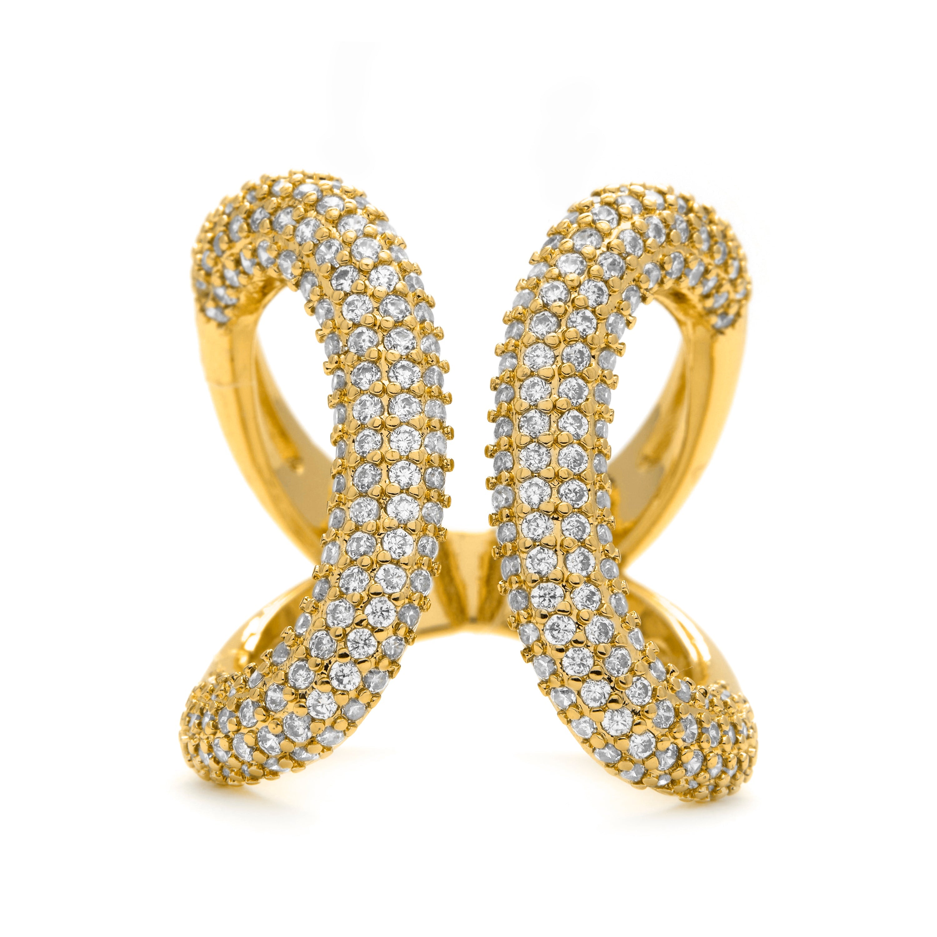 Brilliant Zircon Ring with 18k Yellow Gold finish - Rudma