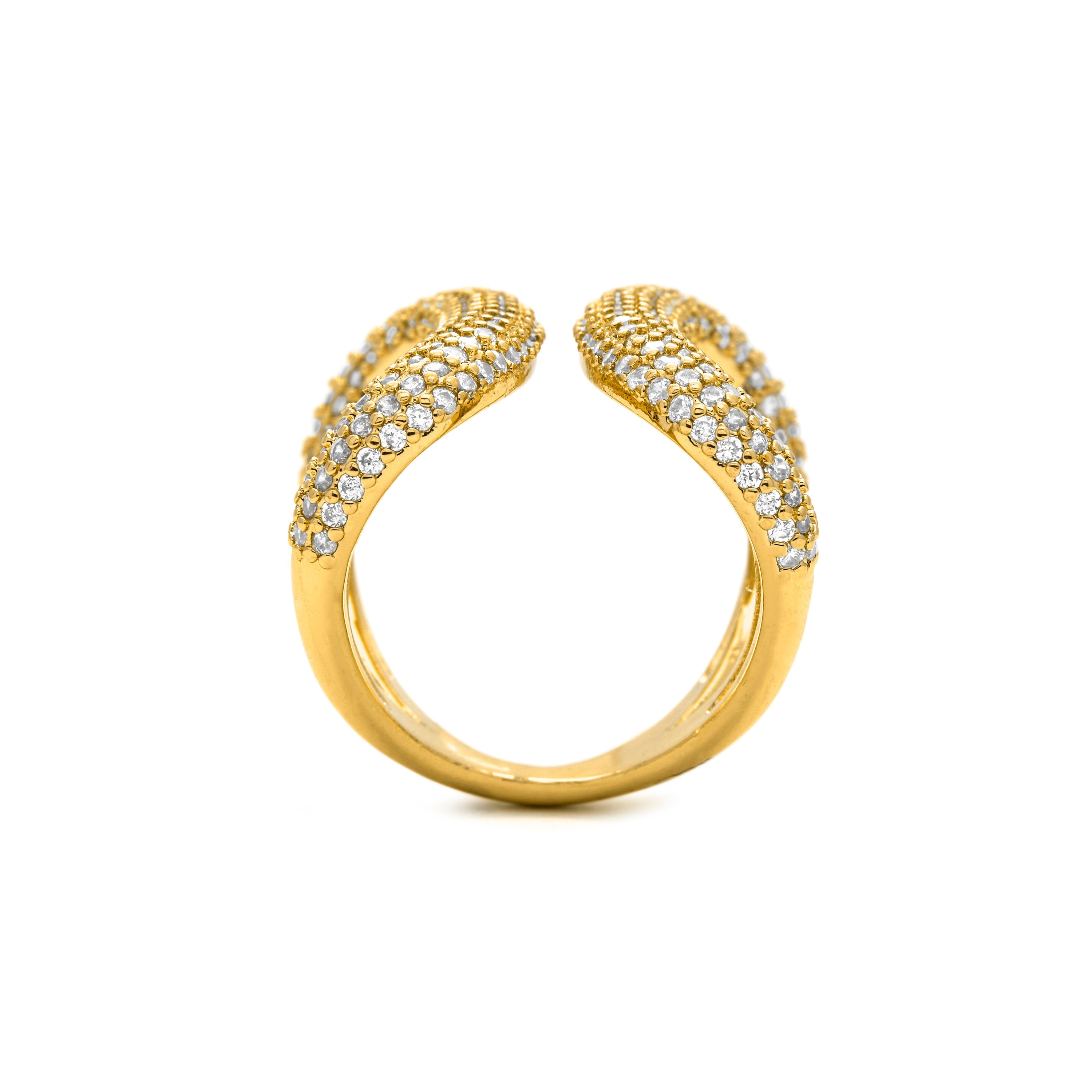Brilliant Zircon Ring with 18k Yellow Gold finish - Rudma