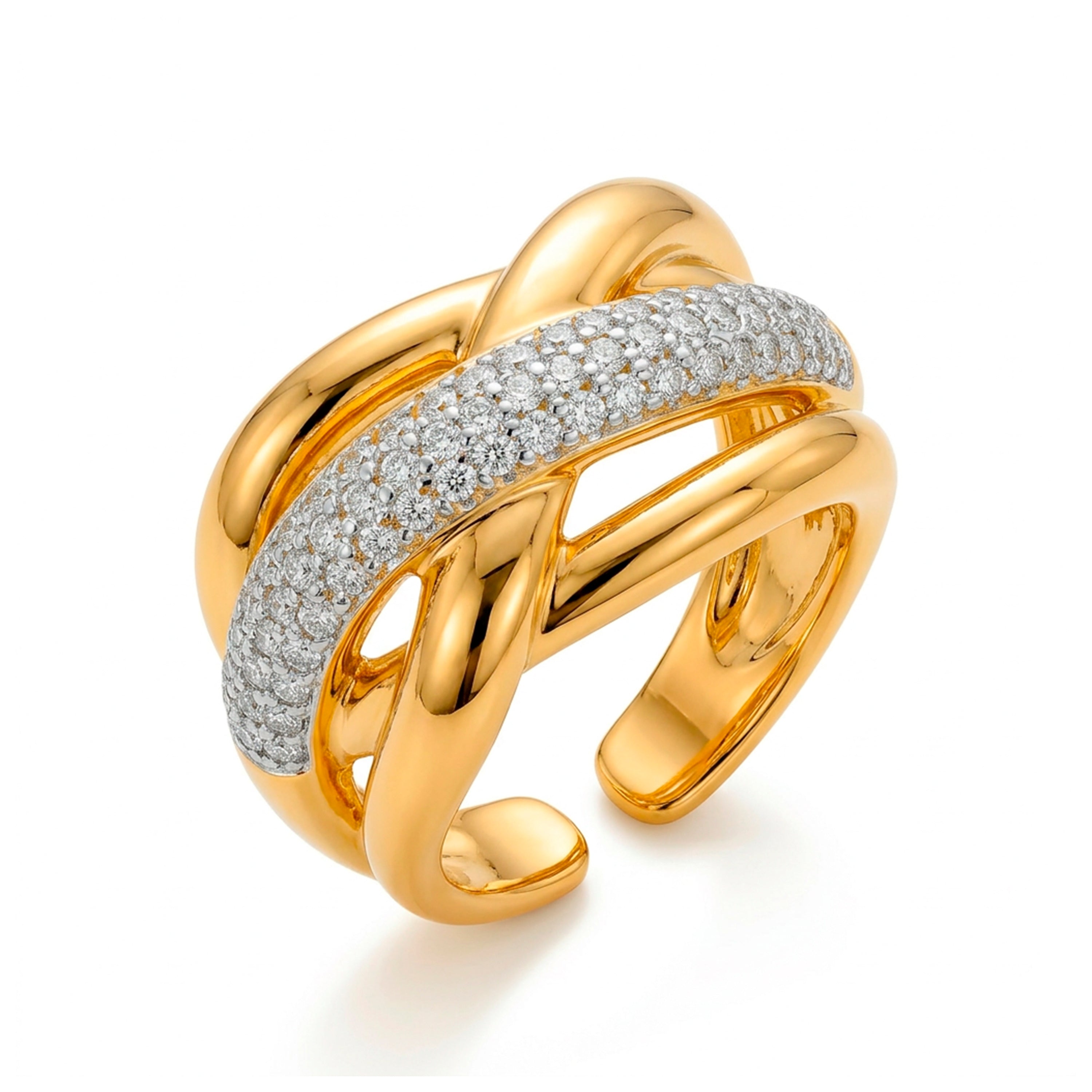 18k yellow gold-plated Brilliant Zirconia ring - Gola
