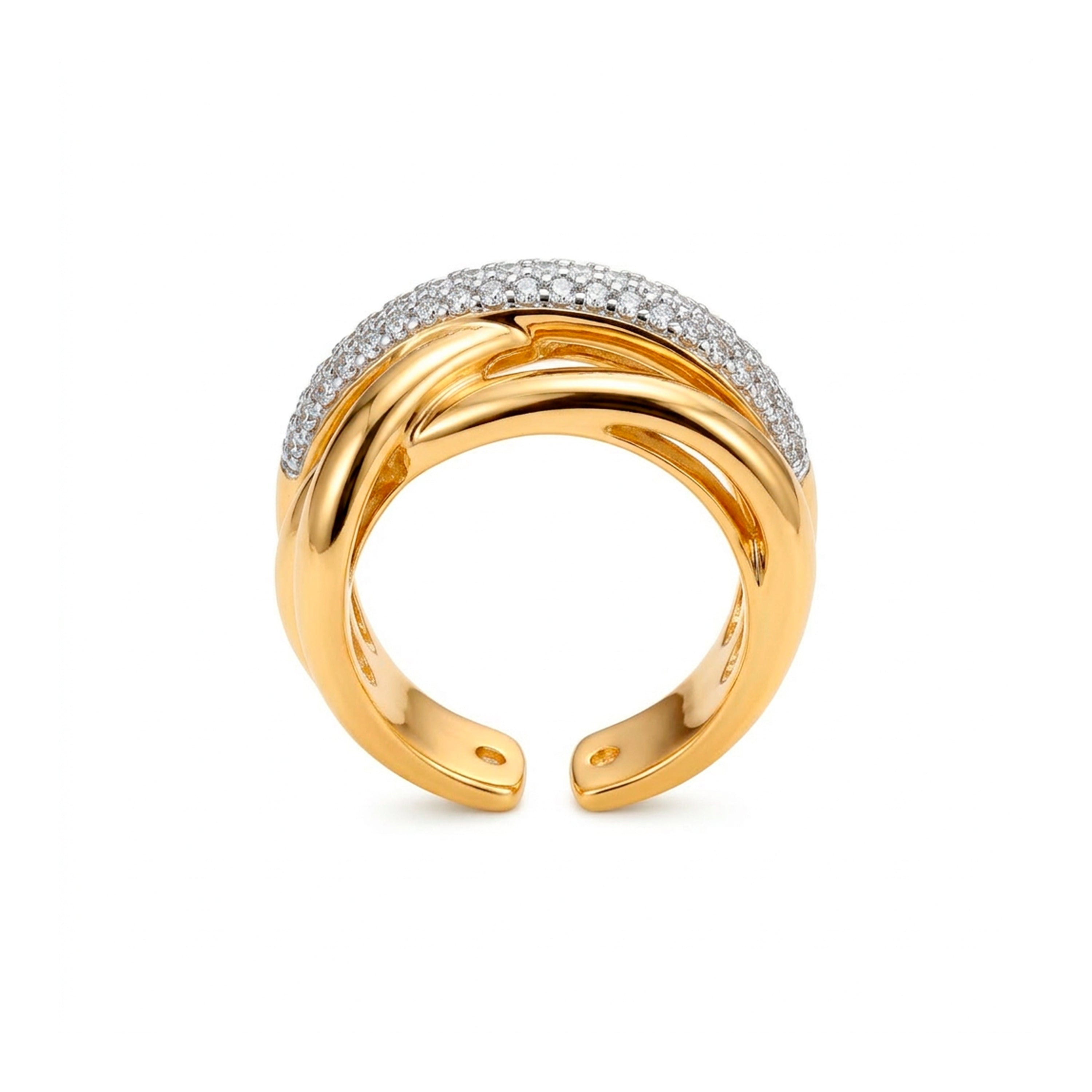 18k yellow gold-plated Brilliant Zirconia ring - Gola