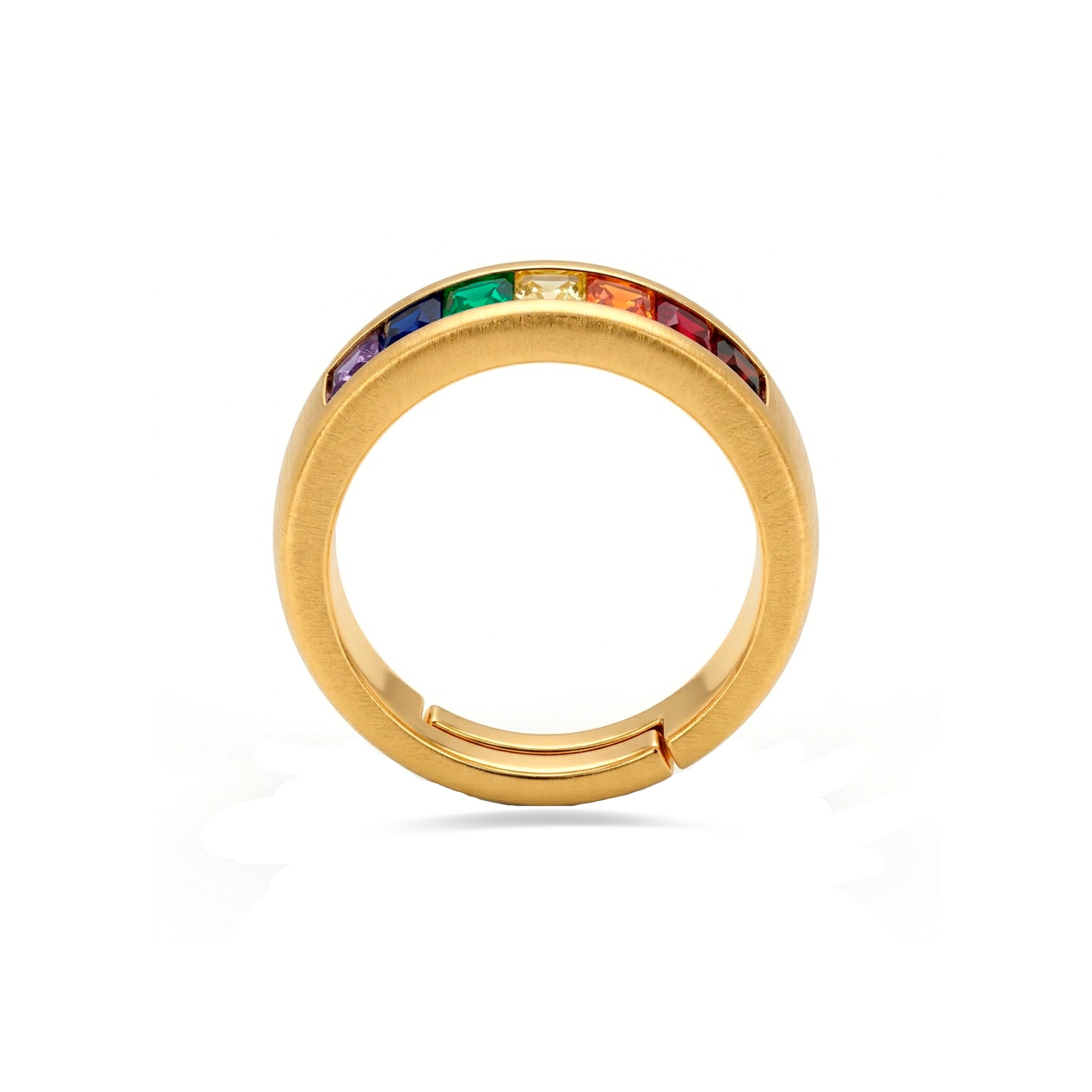 Anillo de Circonita Multicolor acabado en oro amarillo de 18k - Kasee