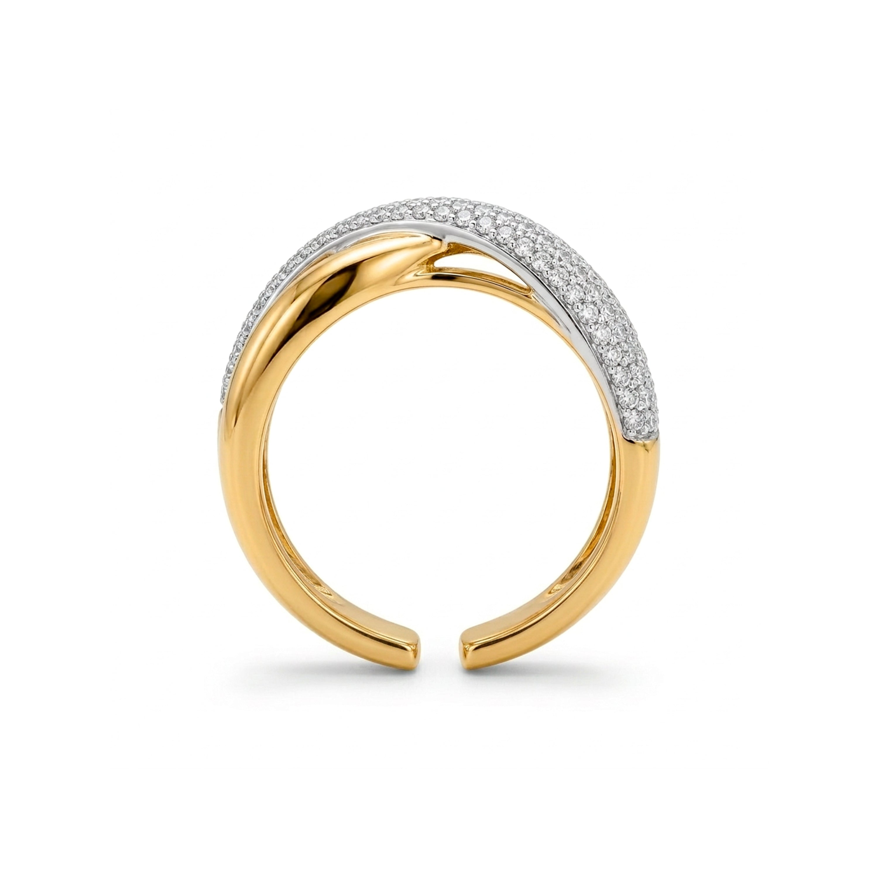 18k Yellow Gold Plated Cubic Zirconia Ring - Samoi