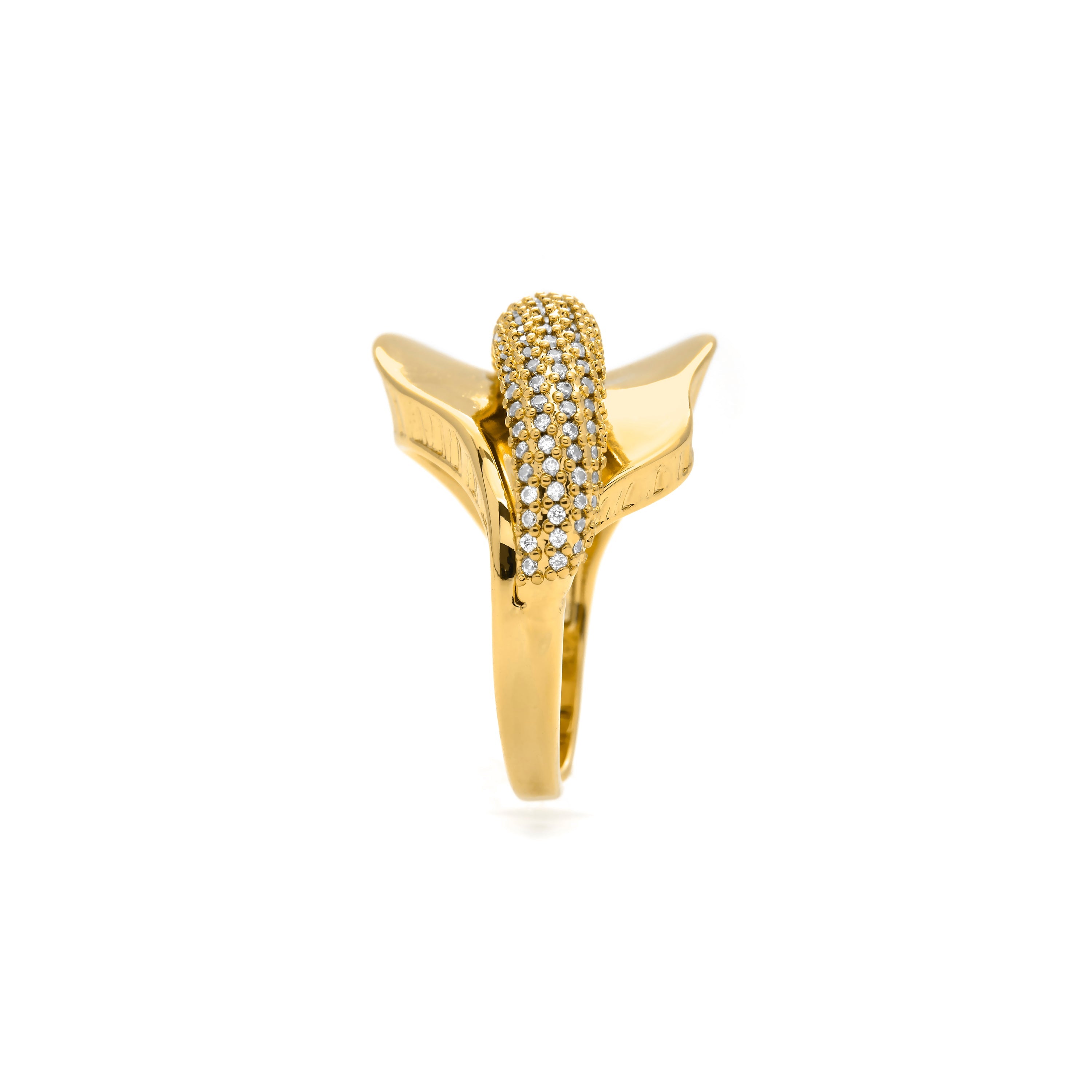 18k yellow gold plated Brilliant Zircon ring - Lefri