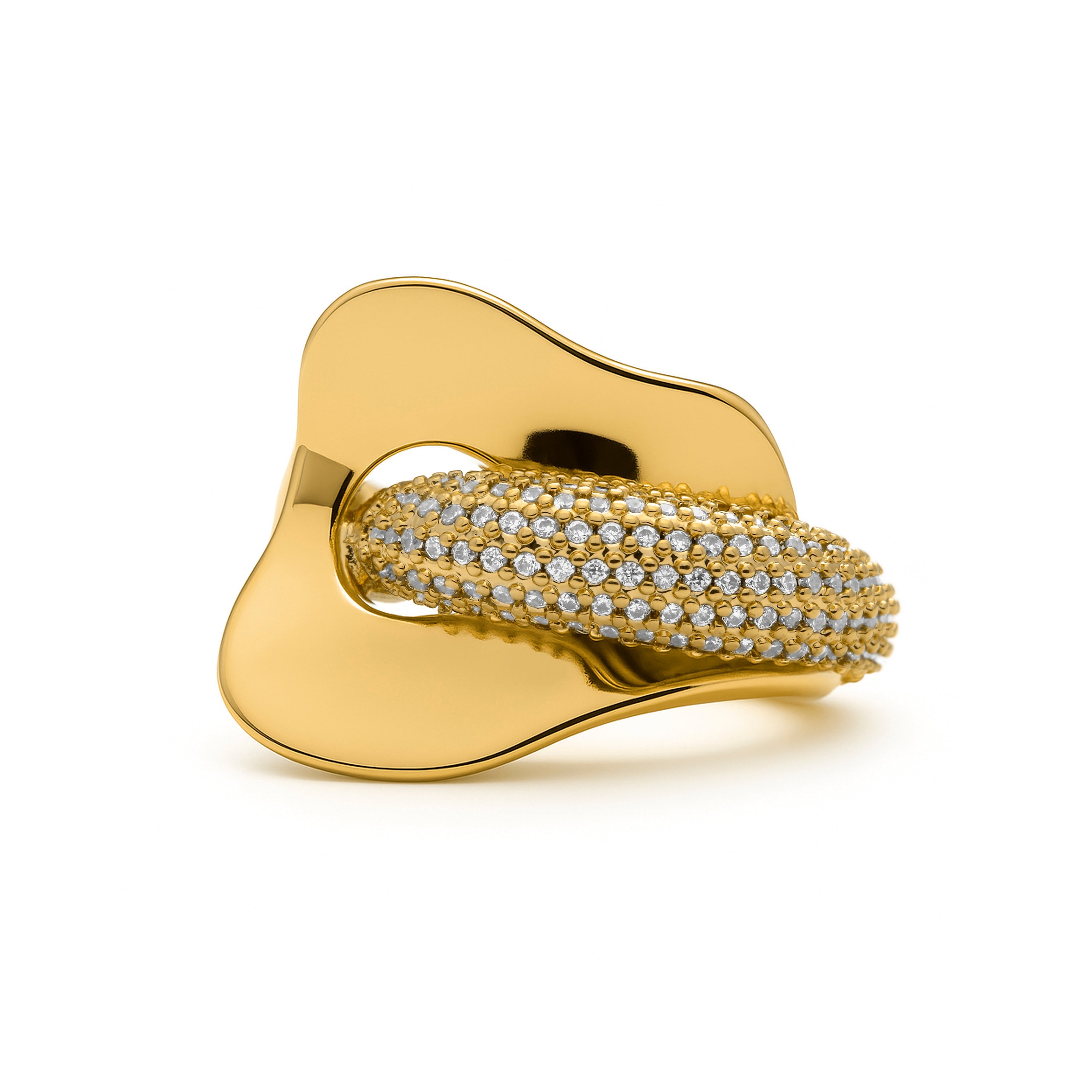 18k yellow gold plated Brilliant Zircon ring - Lefri