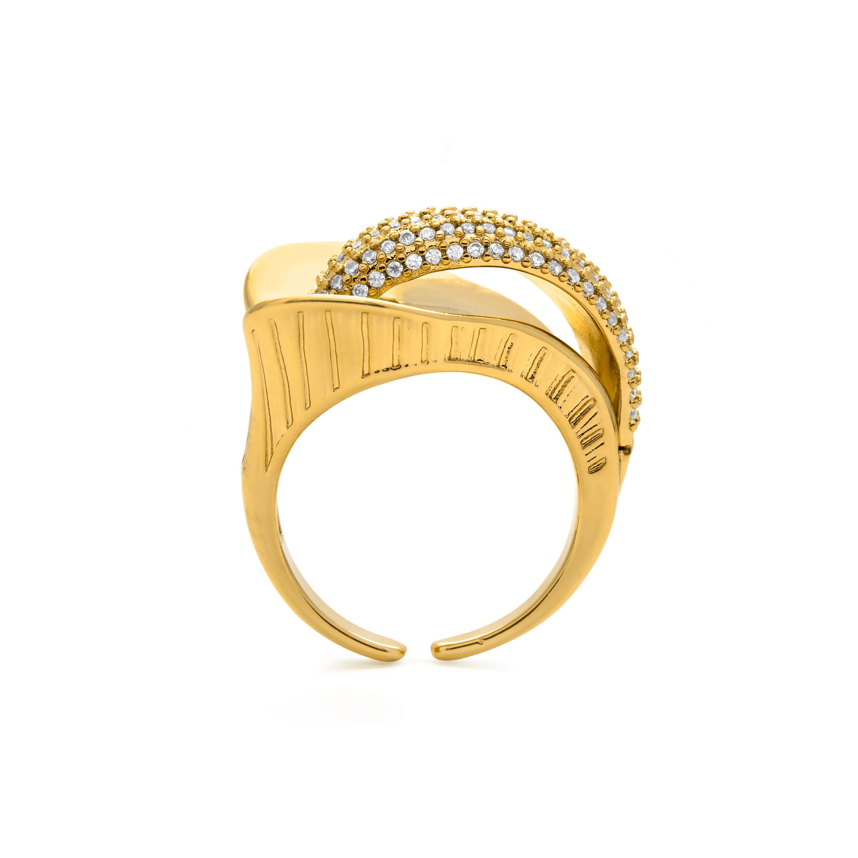 18k yellow gold plated Brilliant Zircon ring - Lefri