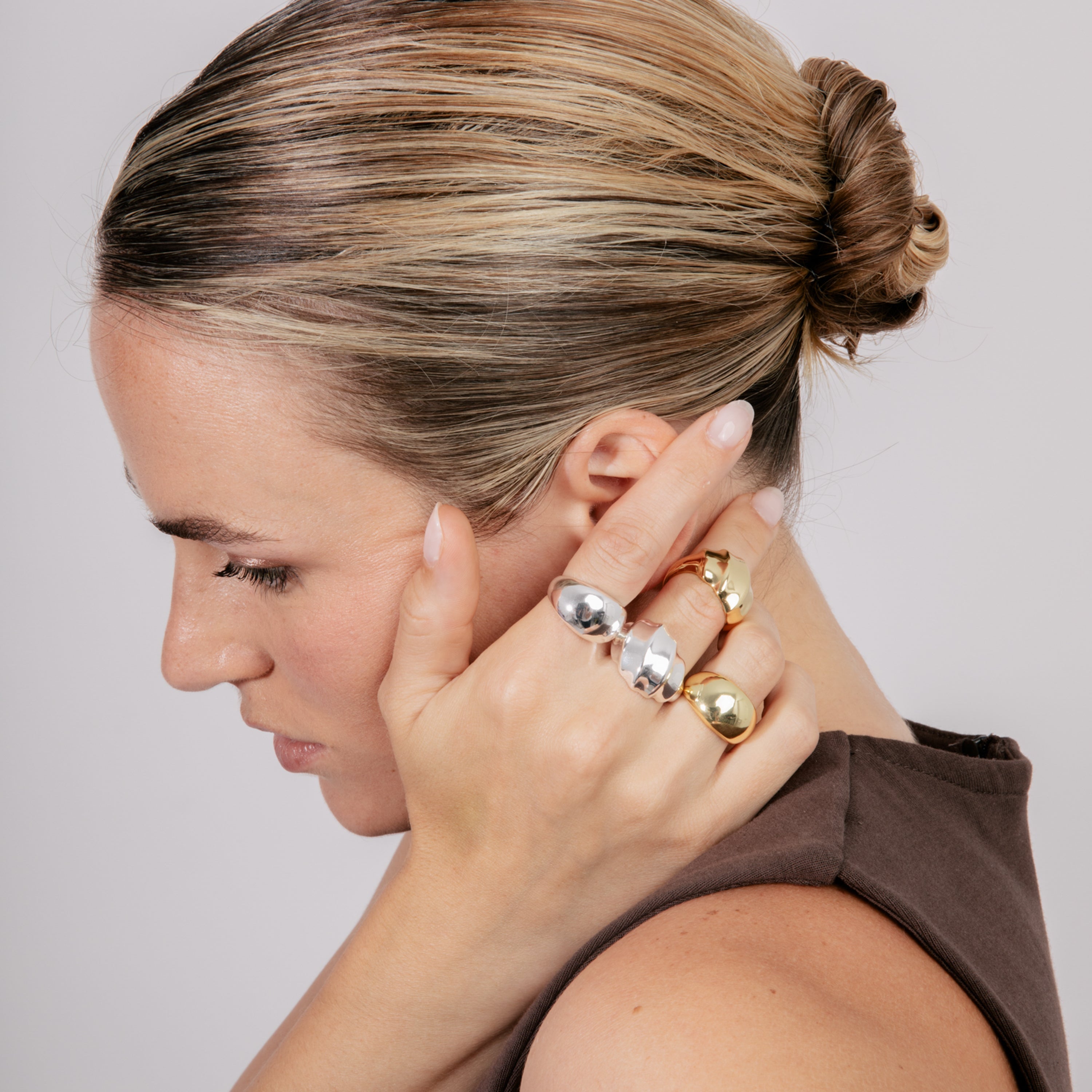 18k yellow gold plated ring - Dinu
