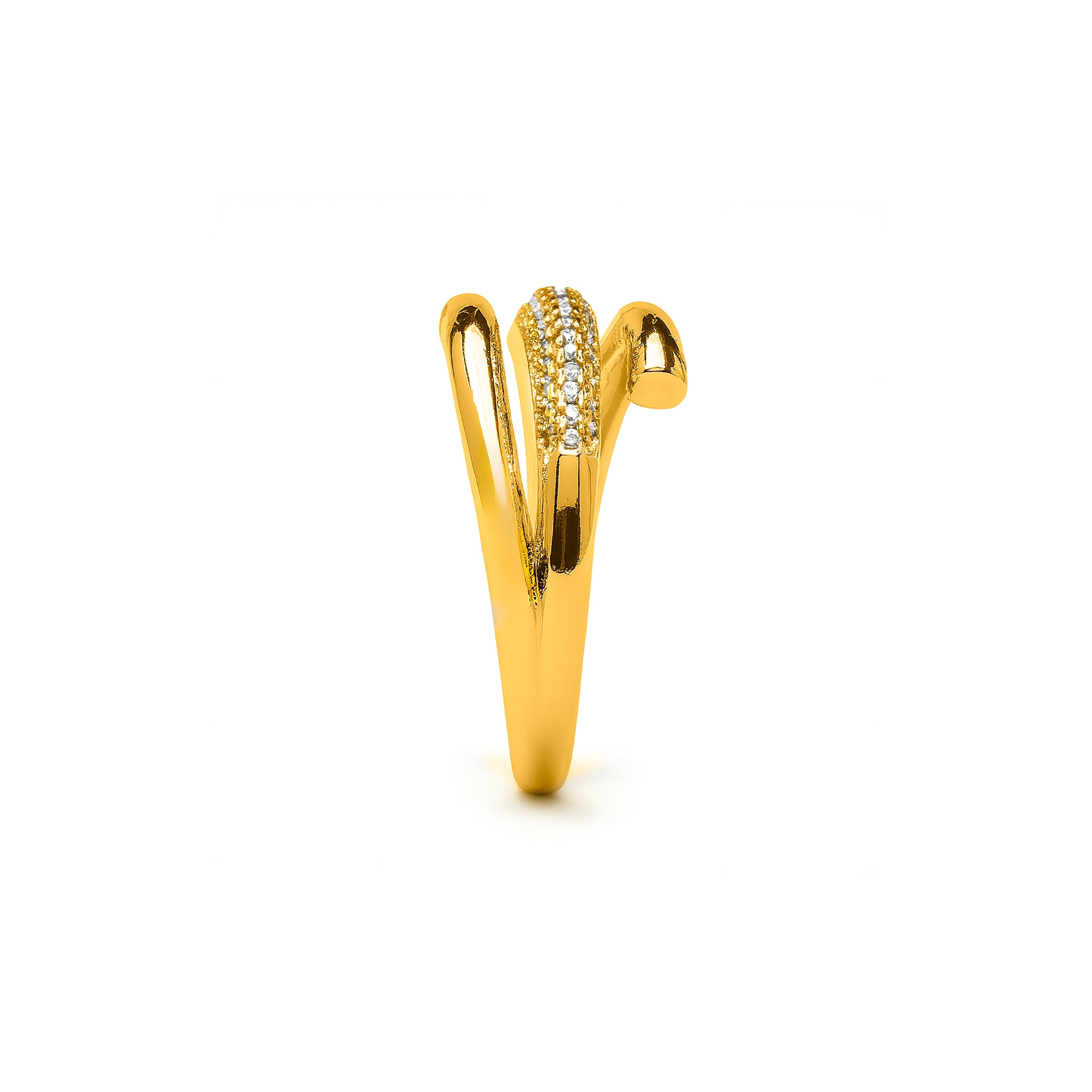 18k Yellow Gold Plated Brilliant Zirconia Ring - Jedrac