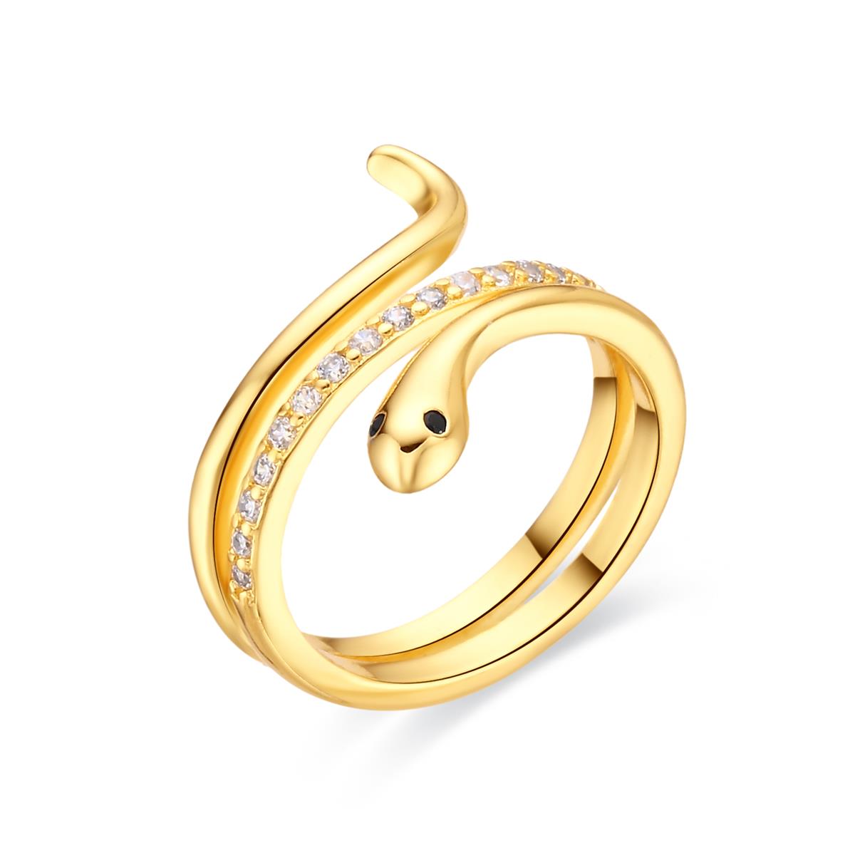 Dazzling Zirconia Ring in 18k Yellow Gold Finish - Sasso