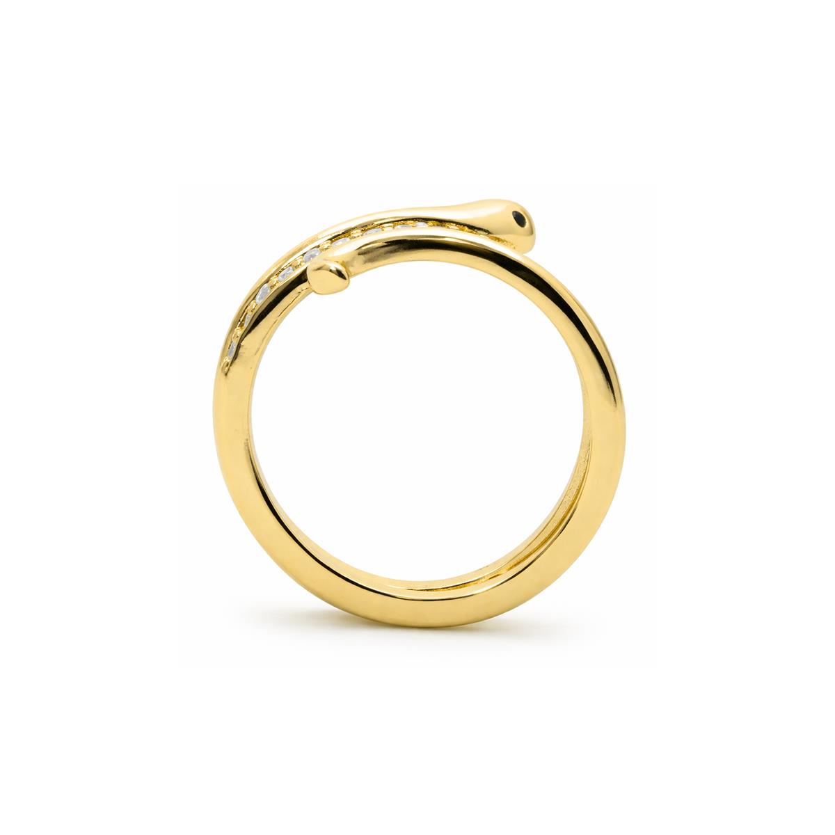 Dazzling Zirconia Ring in 18k Yellow Gold Finish - Sasso