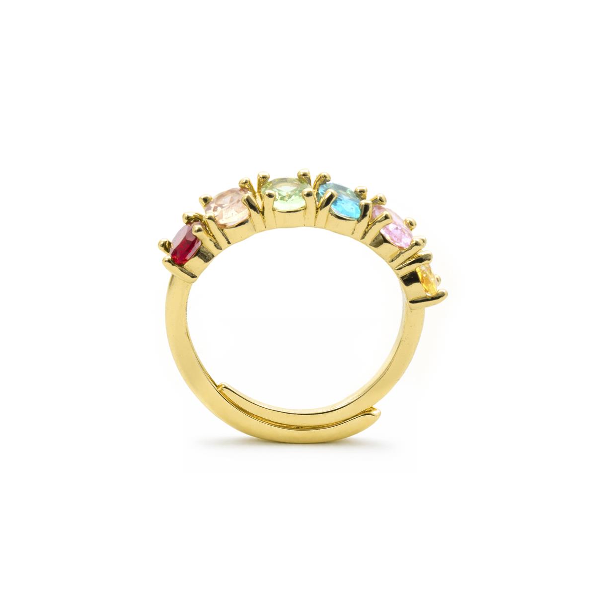 Anillo de Circonita Multicolor acabado en oro amarillo de 18k - Draghi