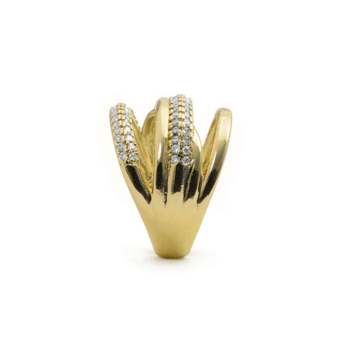 18k yellow gold-plated Brilliant Zircon Ring - Raves