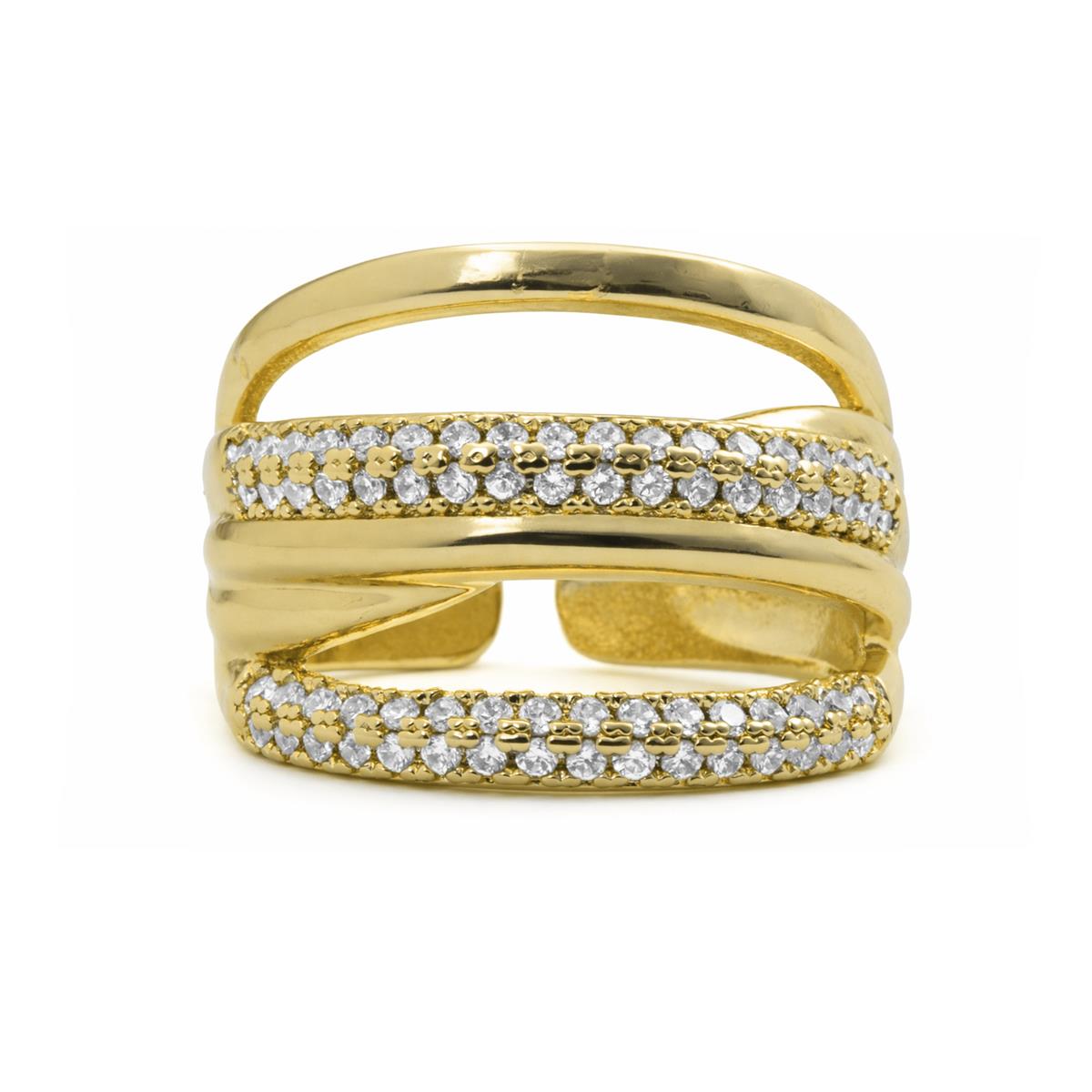 18k yellow gold-plated Brilliant Zircon Ring - Raves