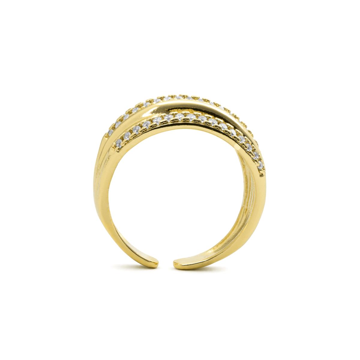 18k yellow gold-plated Brilliant Zircon Ring - Raves