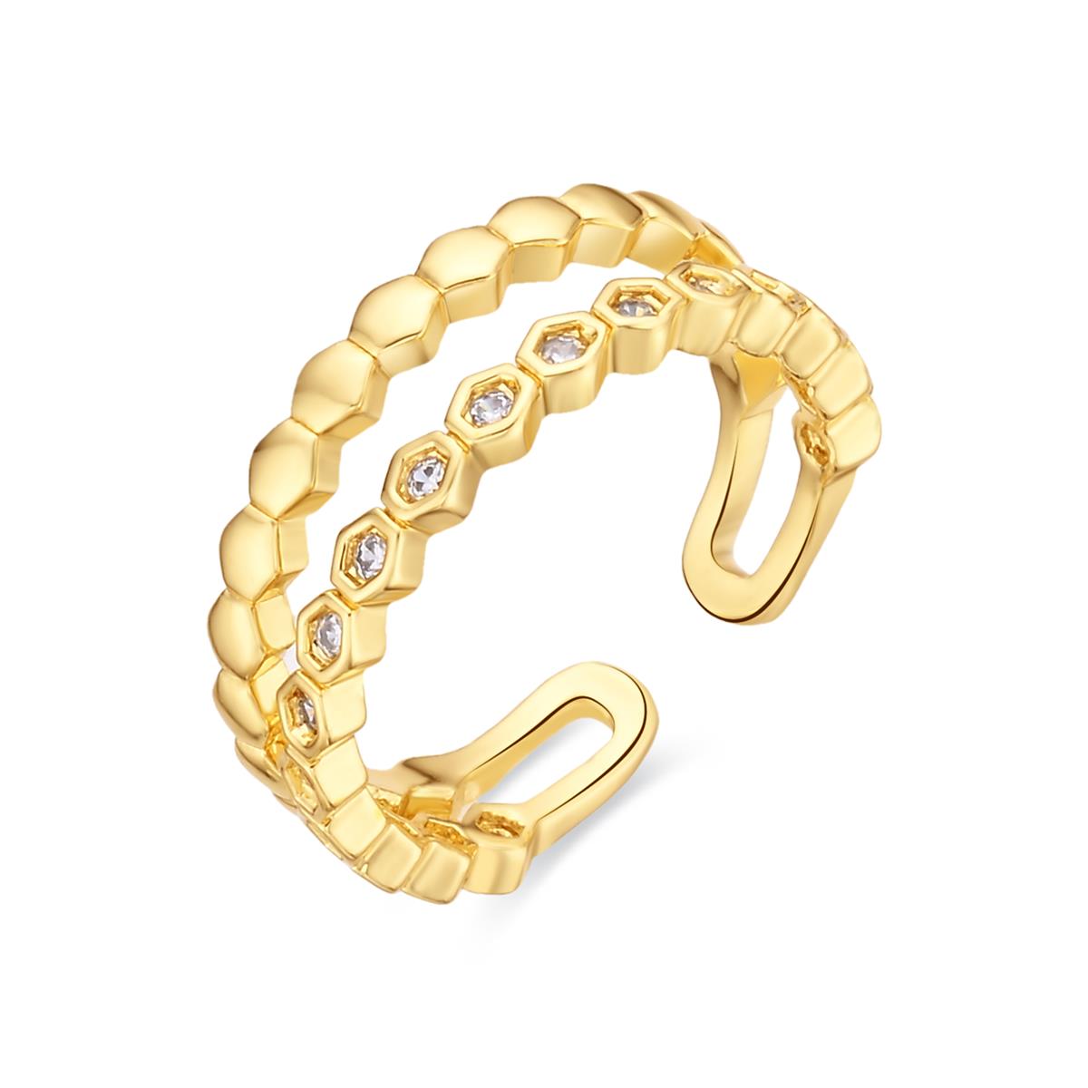 Anami - 18k Yellow Gold Plated Brilliant Zircon Ring