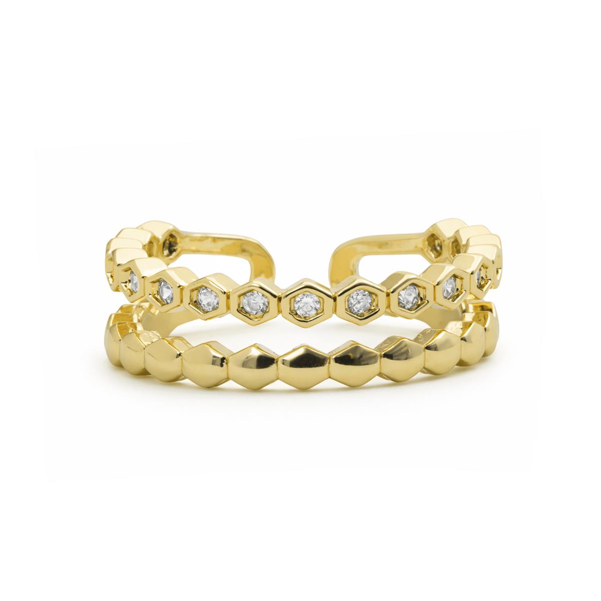 Anami - 18k Yellow Gold Plated Brilliant Zircon Ring