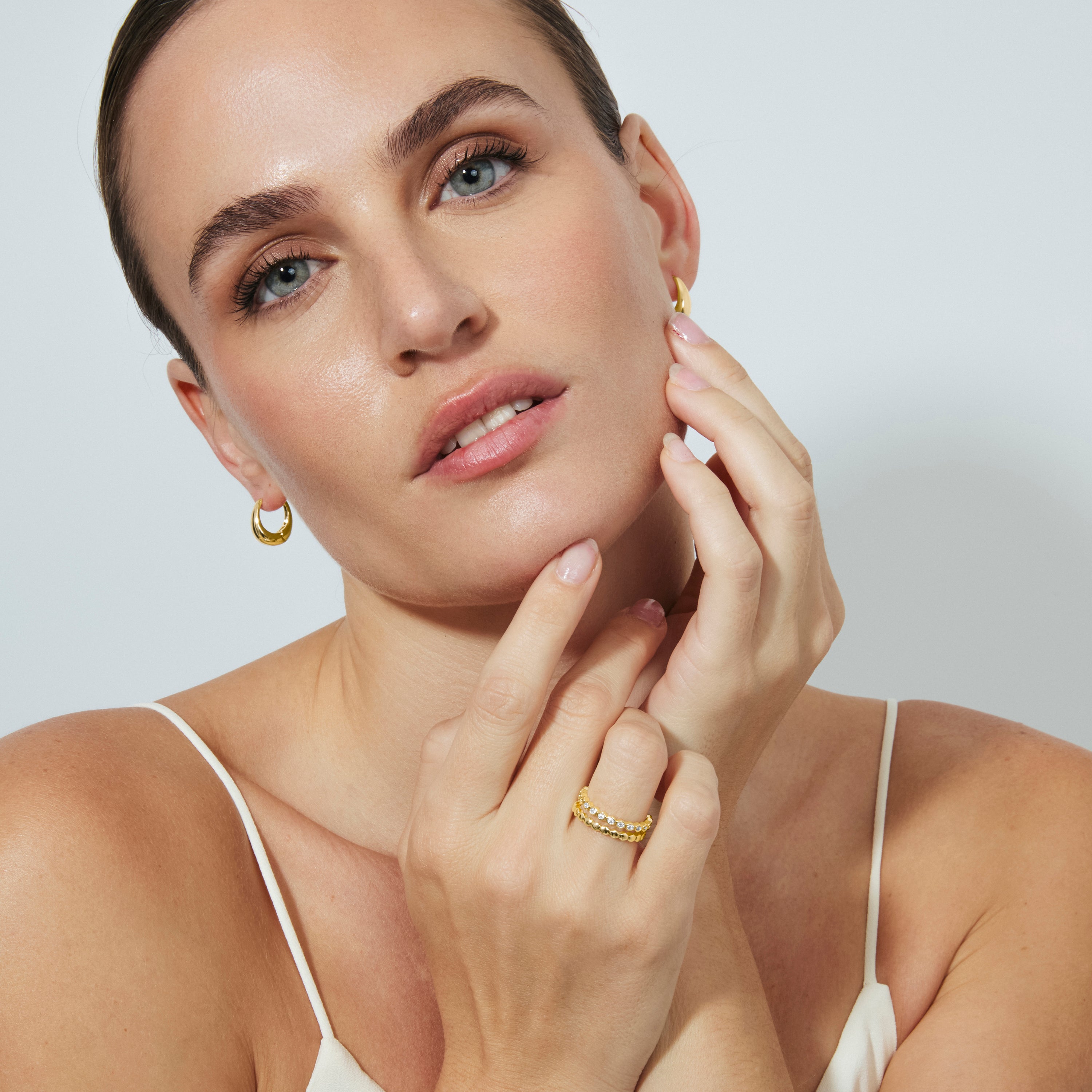 Anami - 18k Yellow Gold Plated Brilliant Zircon Ring