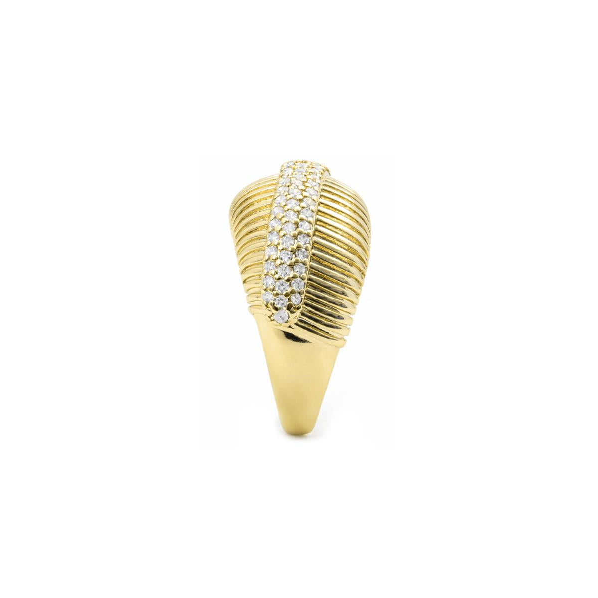 18k Yellow Gold-Plated CZ Ring - Gunlib