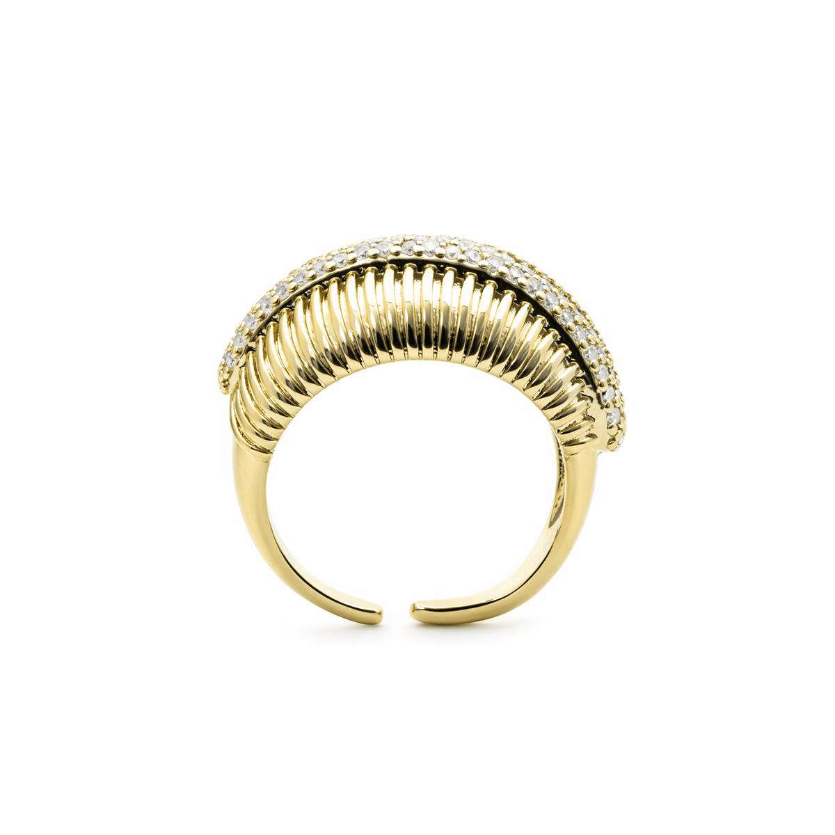 18k Yellow Gold-Plated CZ Ring - Gunlib