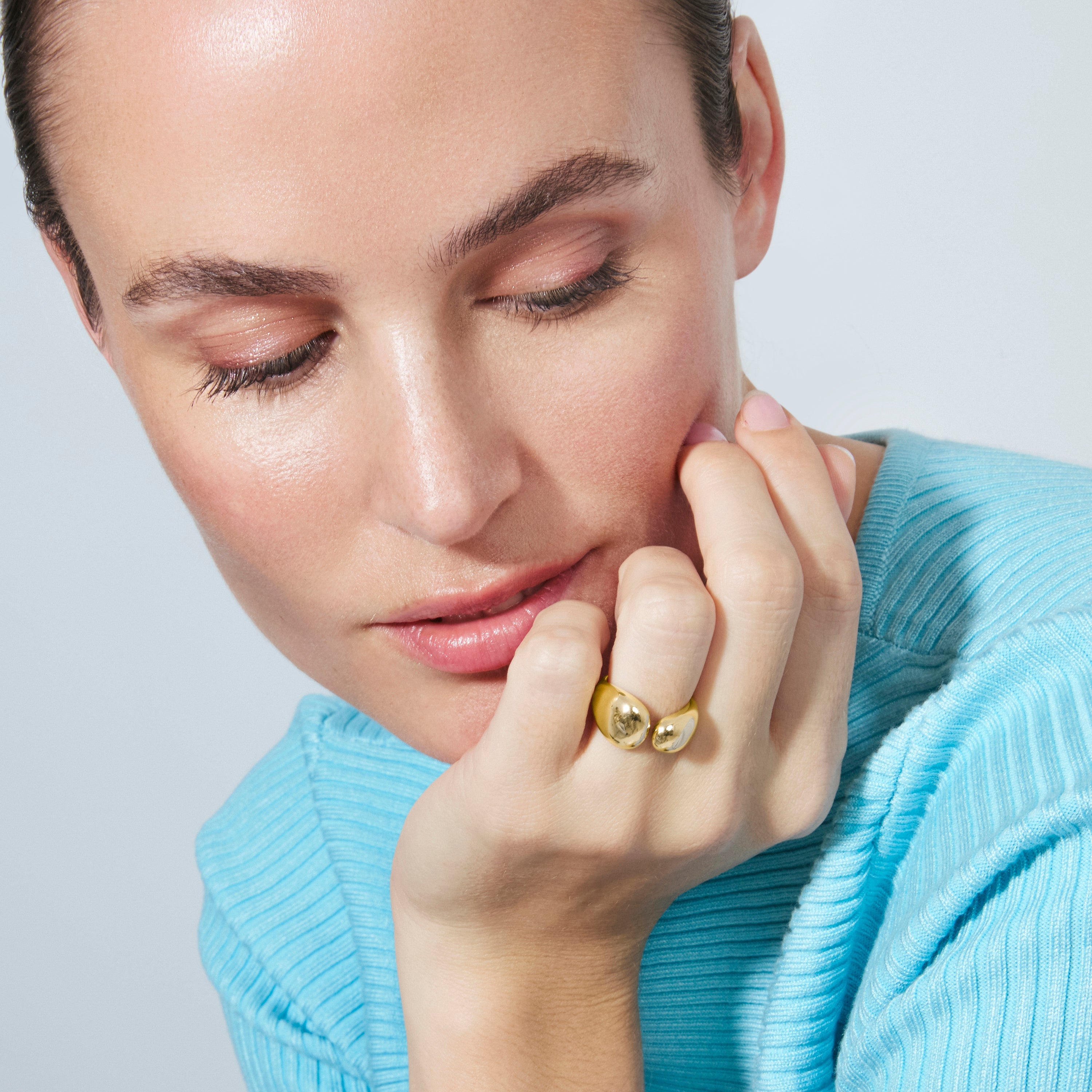 18k yellow gold plated ring - Bubty