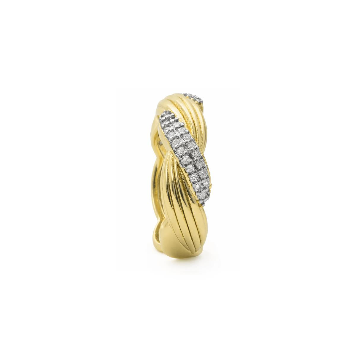 Brilliant Zirconia Ring in 18k Yellow Gold Finish - Riesim