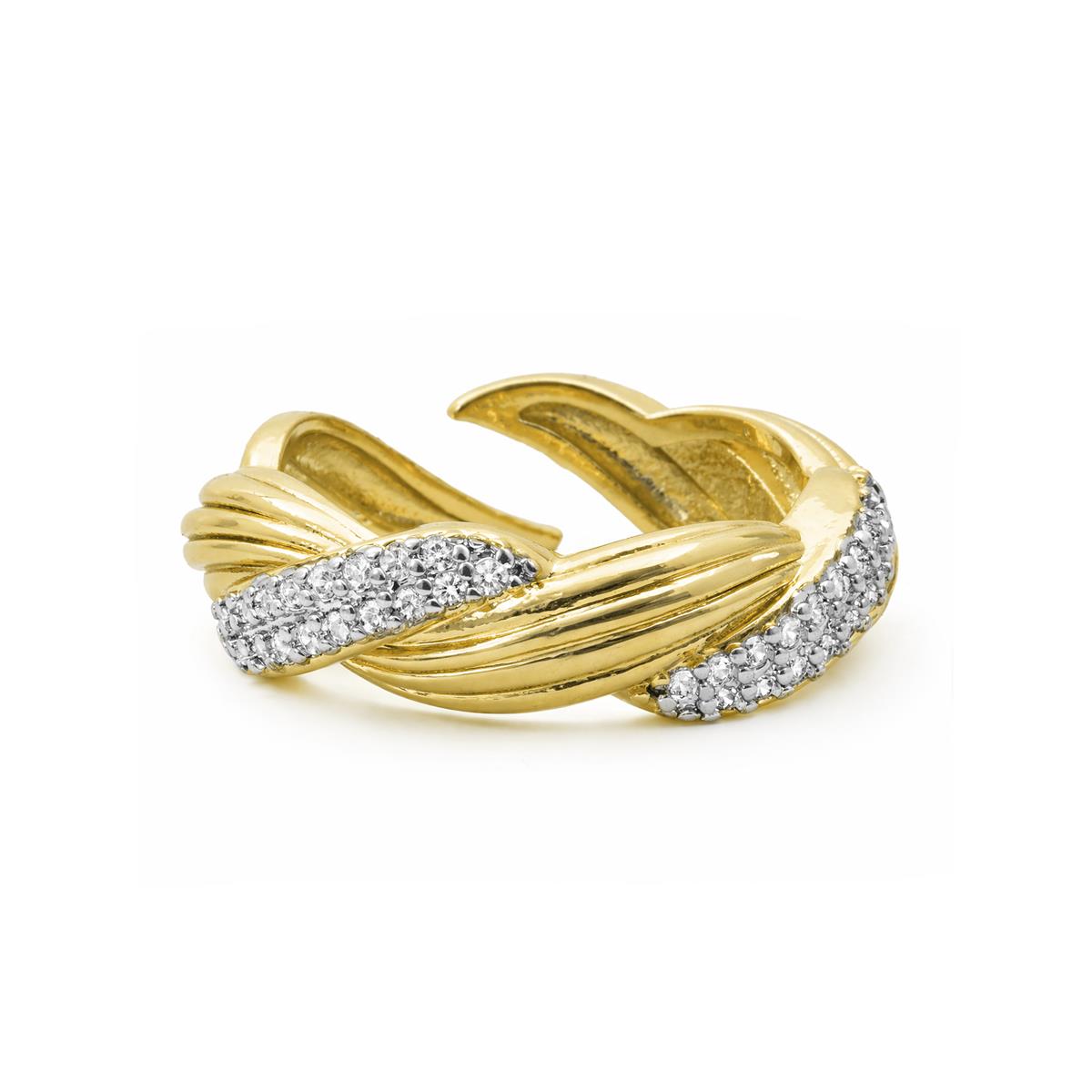 Brilliant Zirconia Ring in 18k Yellow Gold Finish - Riesim