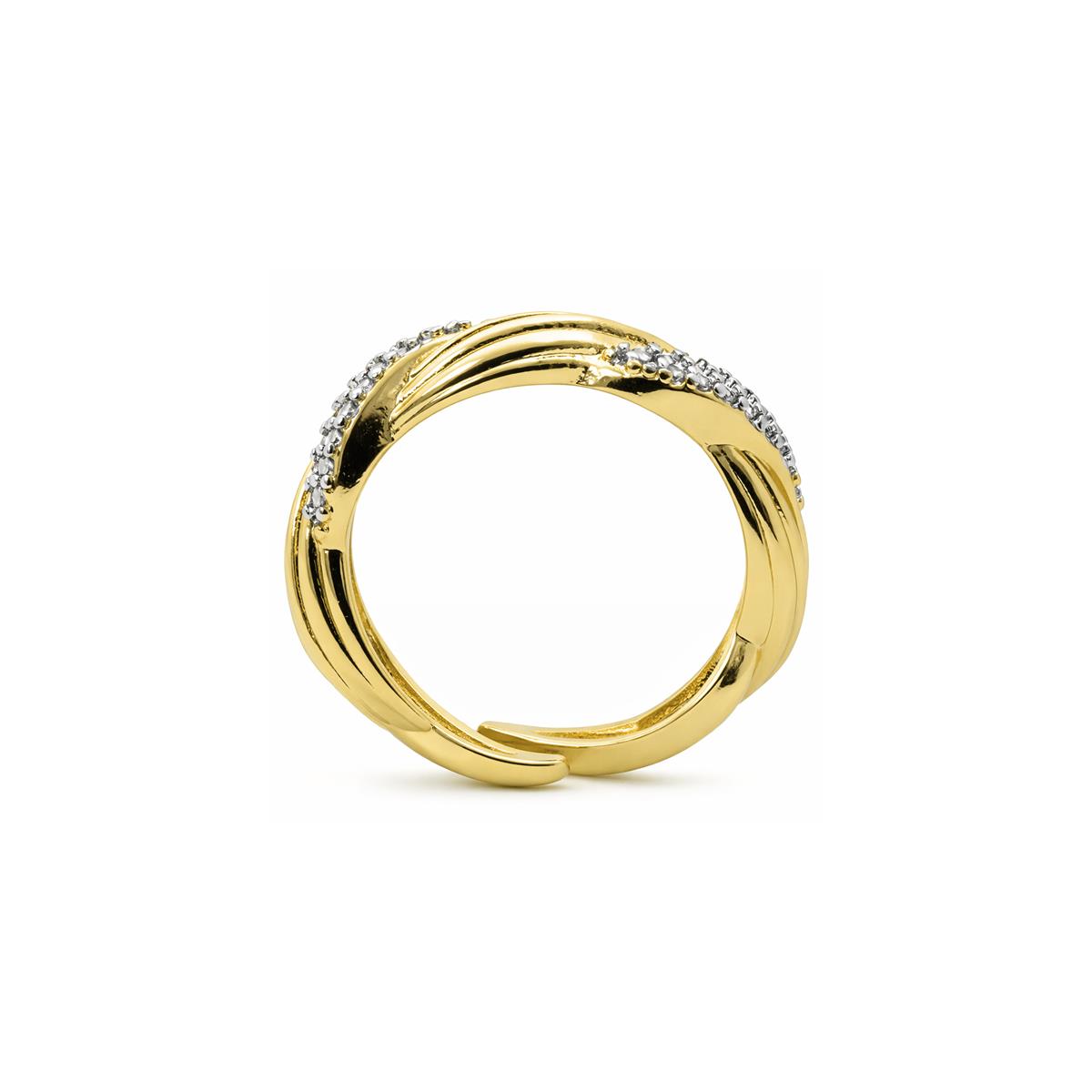 Brilliant Zirconia Ring in 18k Yellow Gold Finish - Riesim