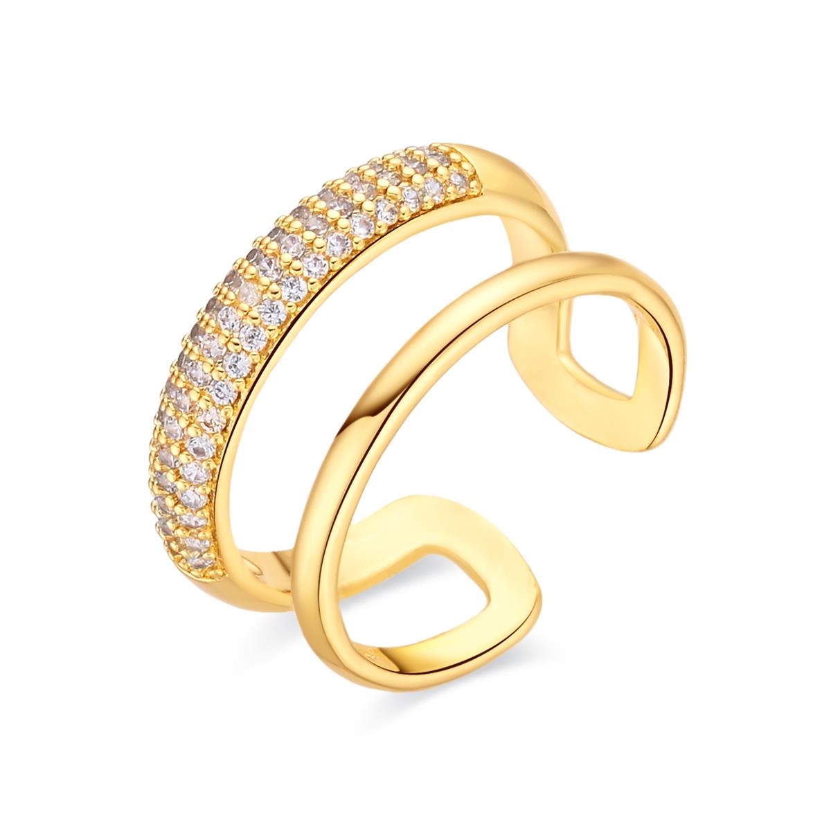 18k Yellow Gold Plated Brilliant Zircon Ring - Armoshi