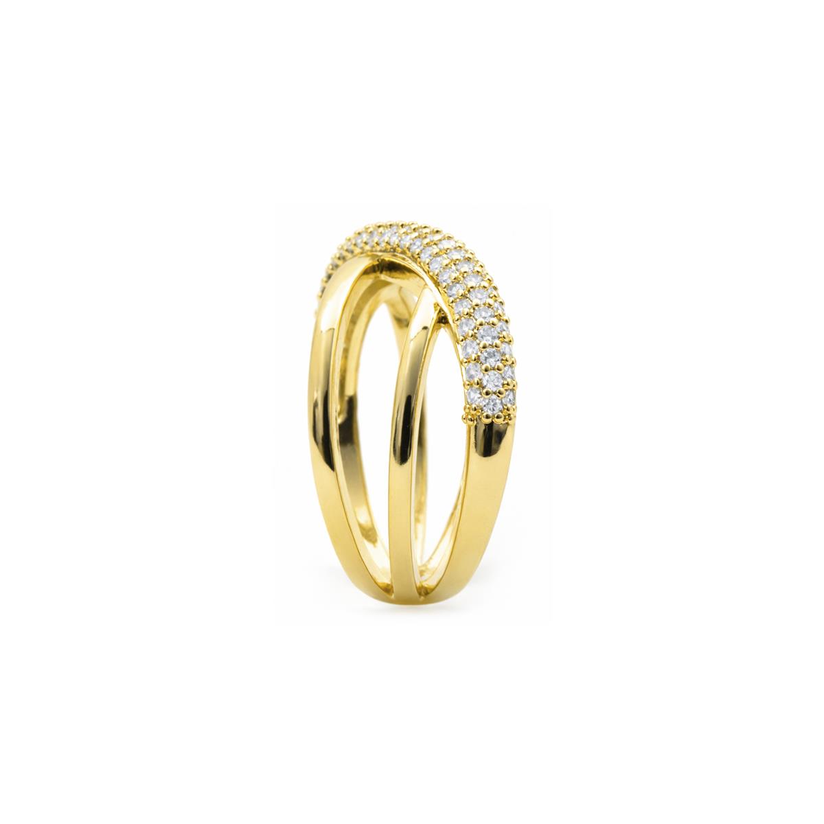 Dazzling Zirconia Ring with 18k Yellow Gold Finish - Meele