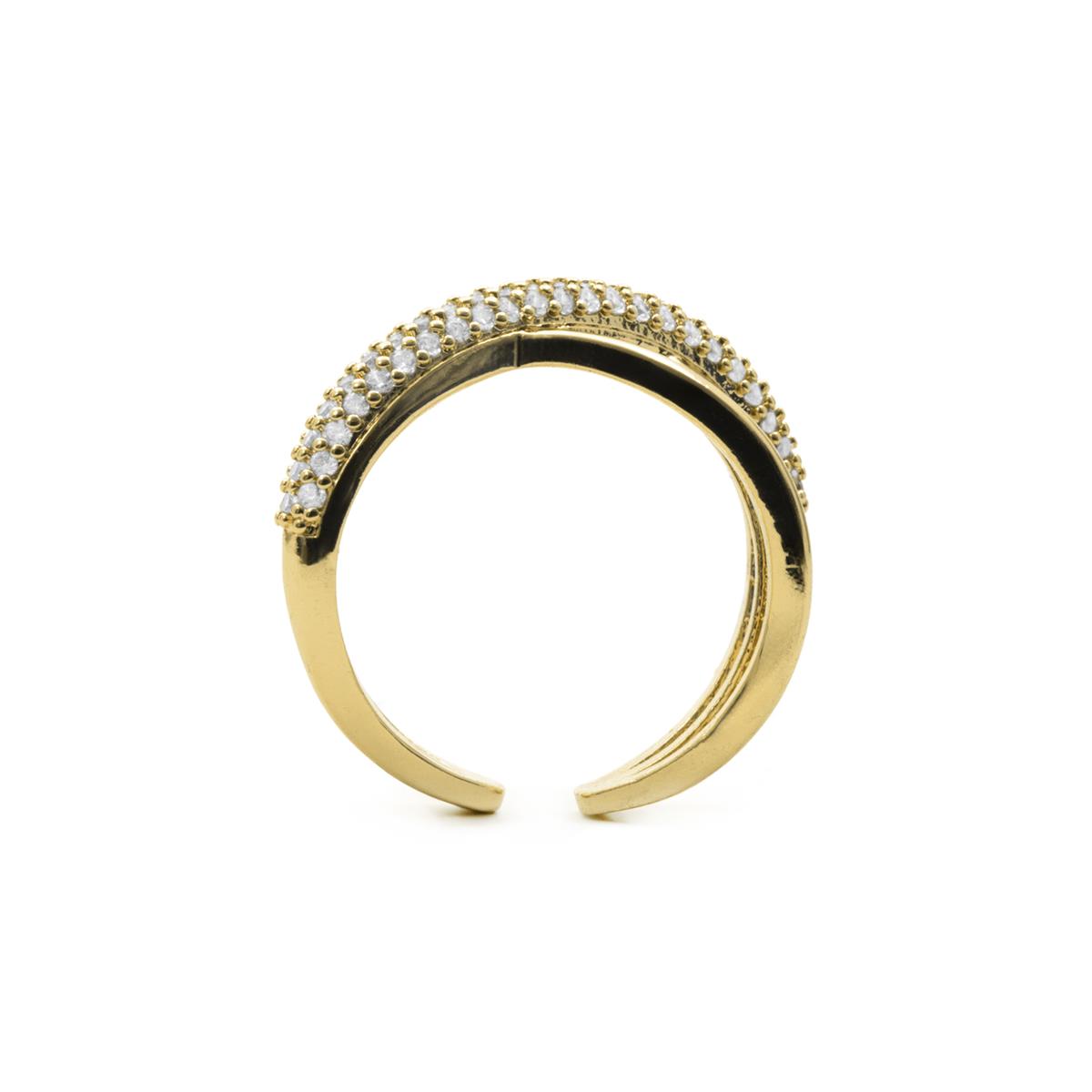 Dazzling Zirconia Ring with 18k Yellow Gold Finish - Meele