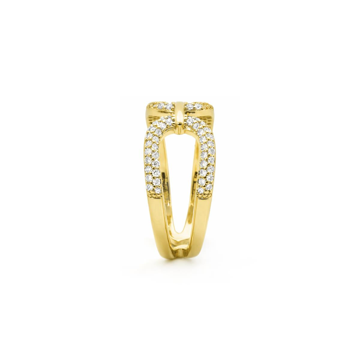 18k Yellow Gold Plated Brilliant Zircon Ring - Kafrik