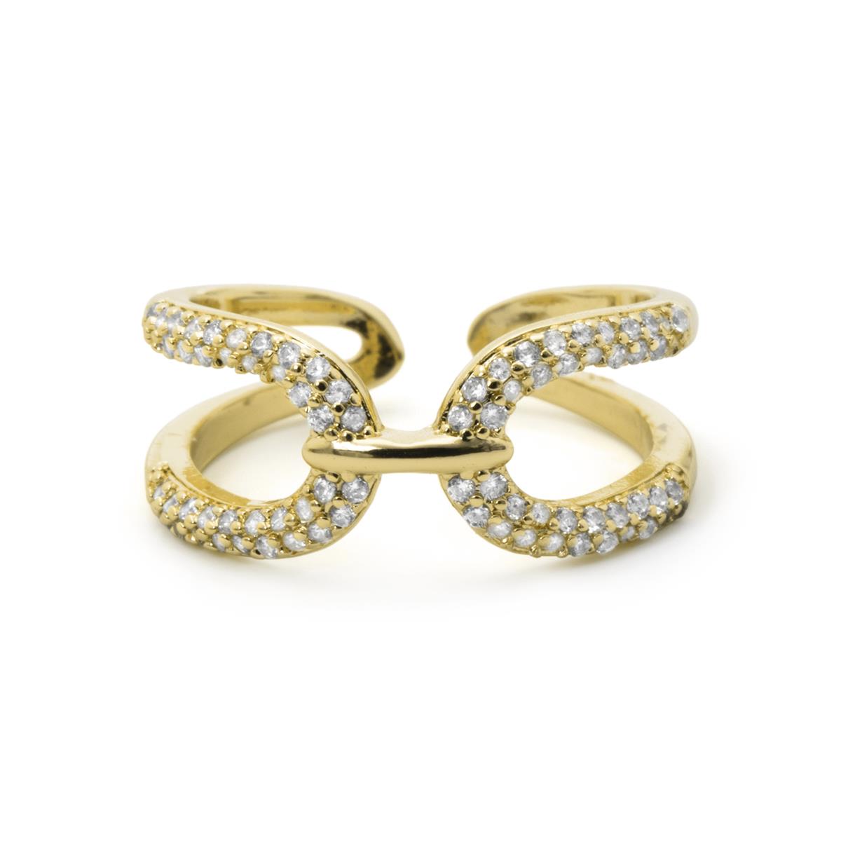 18k Yellow Gold Plated Brilliant Zircon Ring - Kafrik