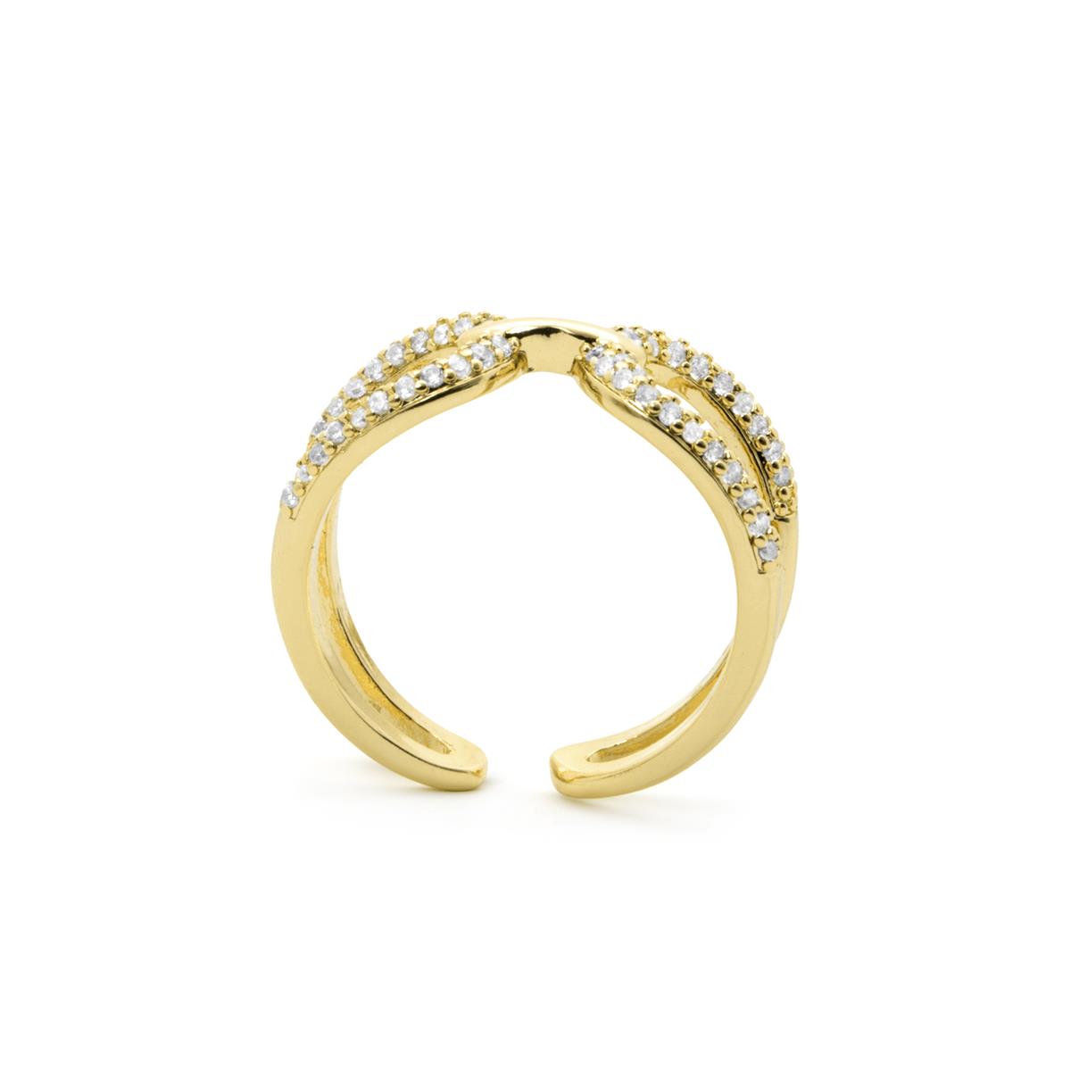 18k Yellow Gold Plated Brilliant Zircon Ring - Kafrik