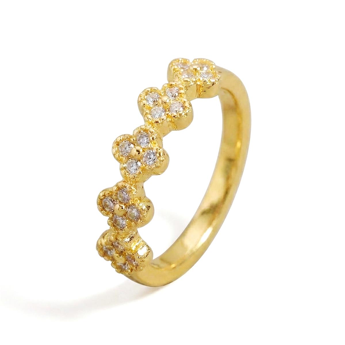 18k Yellow Gold Plated Cubic Zirconia Ring - Siskal