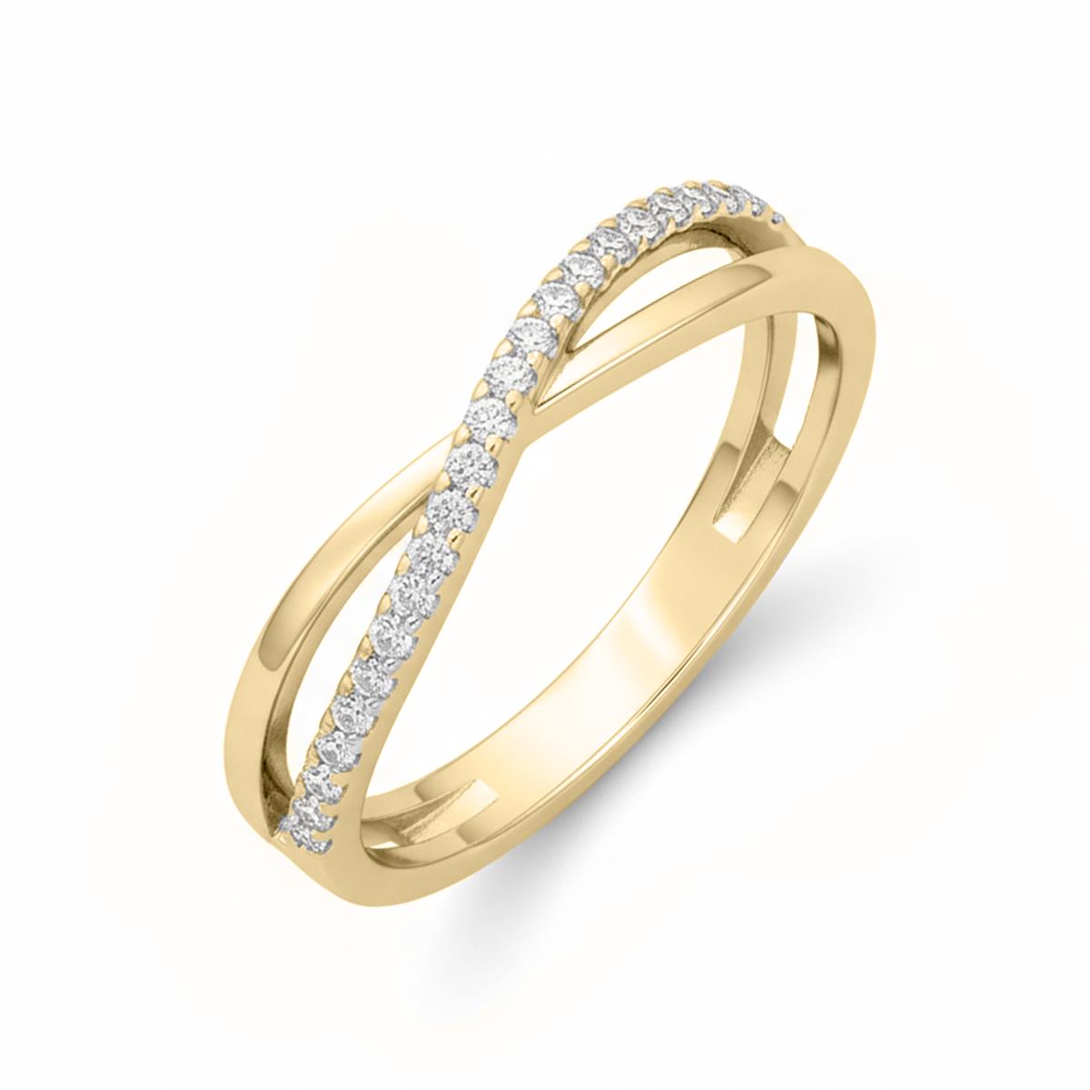 18k Yellow Gold-Plated Dazzling Zircon Ring - Hagoe