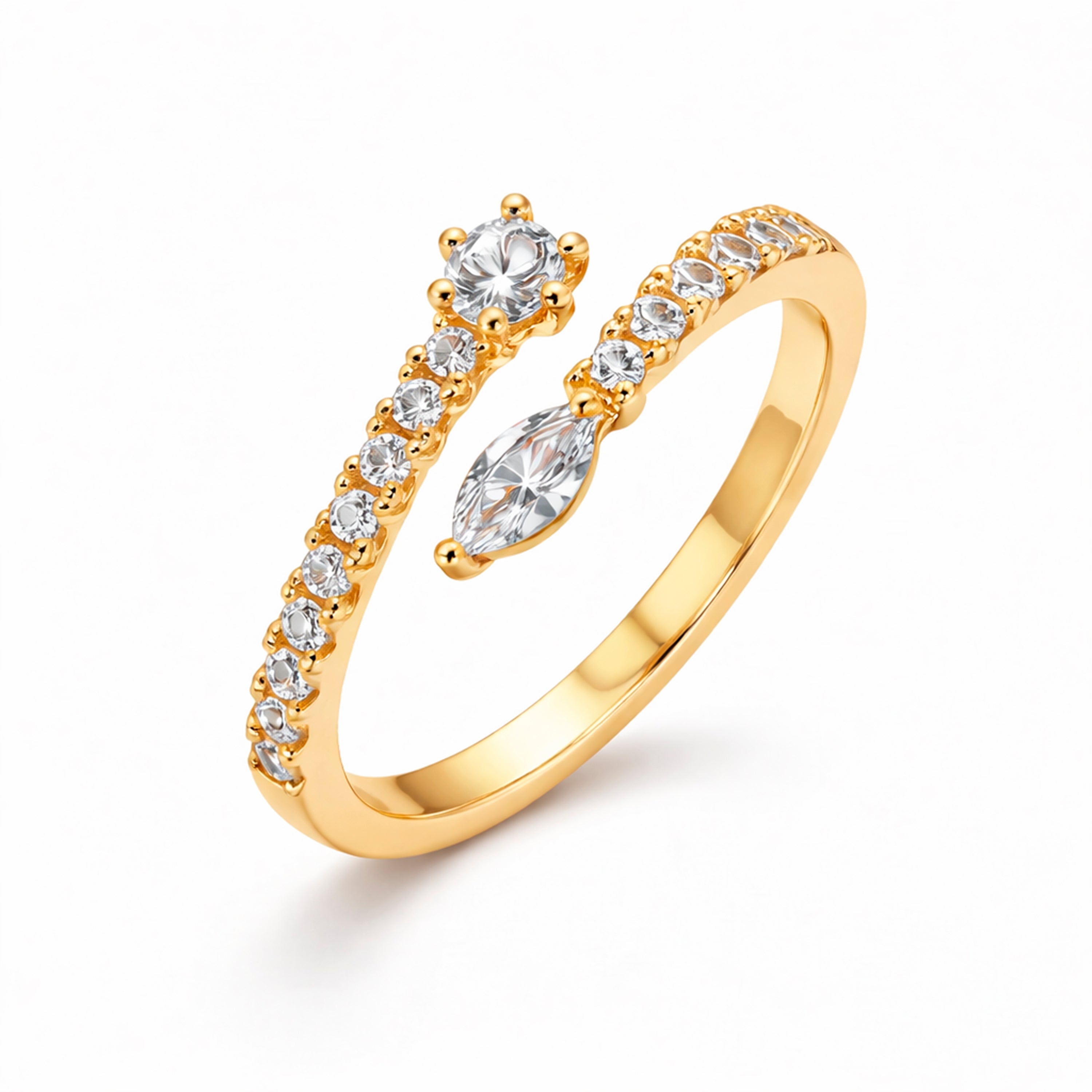 Ring with Brilliant Zirconia Silver Plated - Guewa