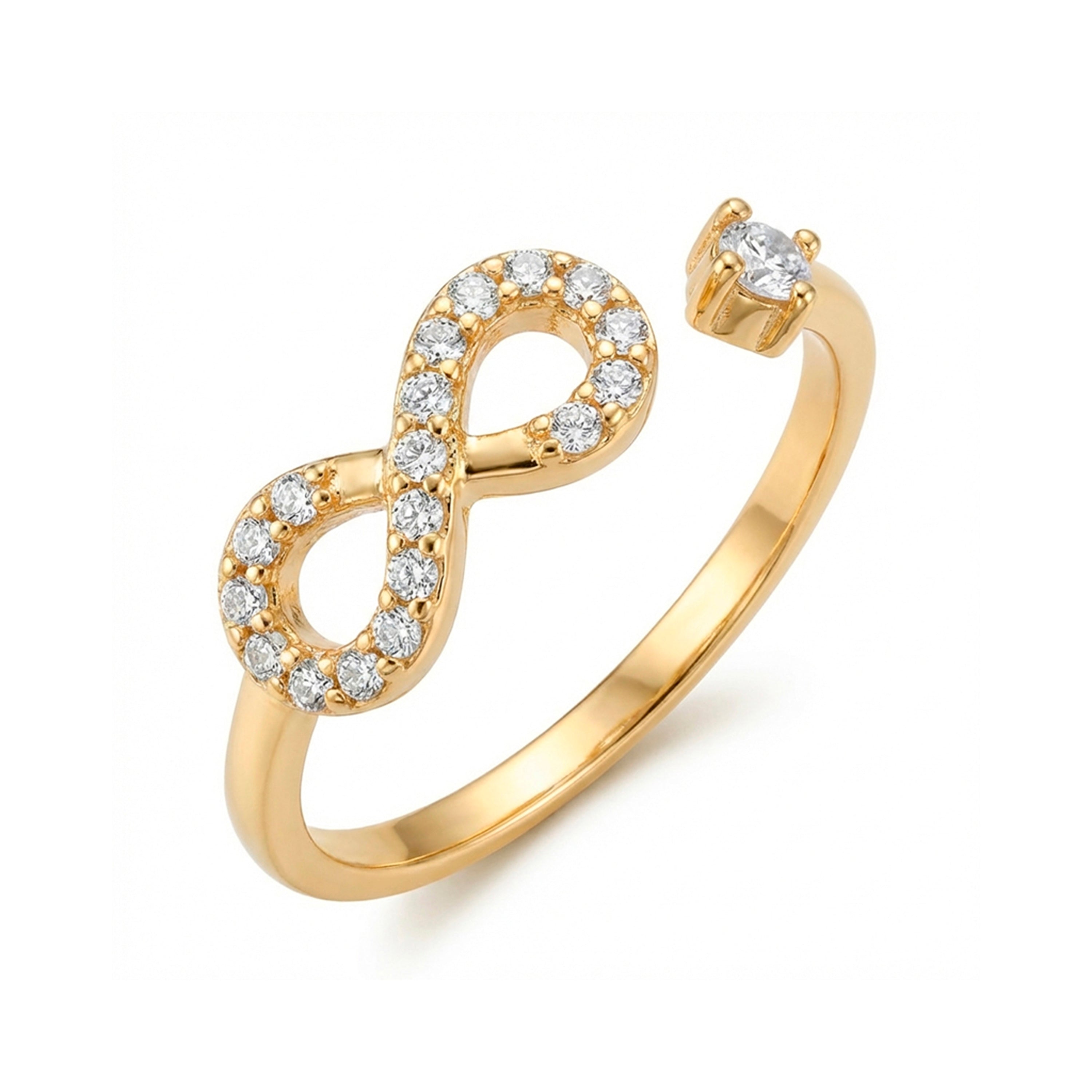 18k Yellow Gold-Plated Dazzling Zirconia Ring - Liusdal