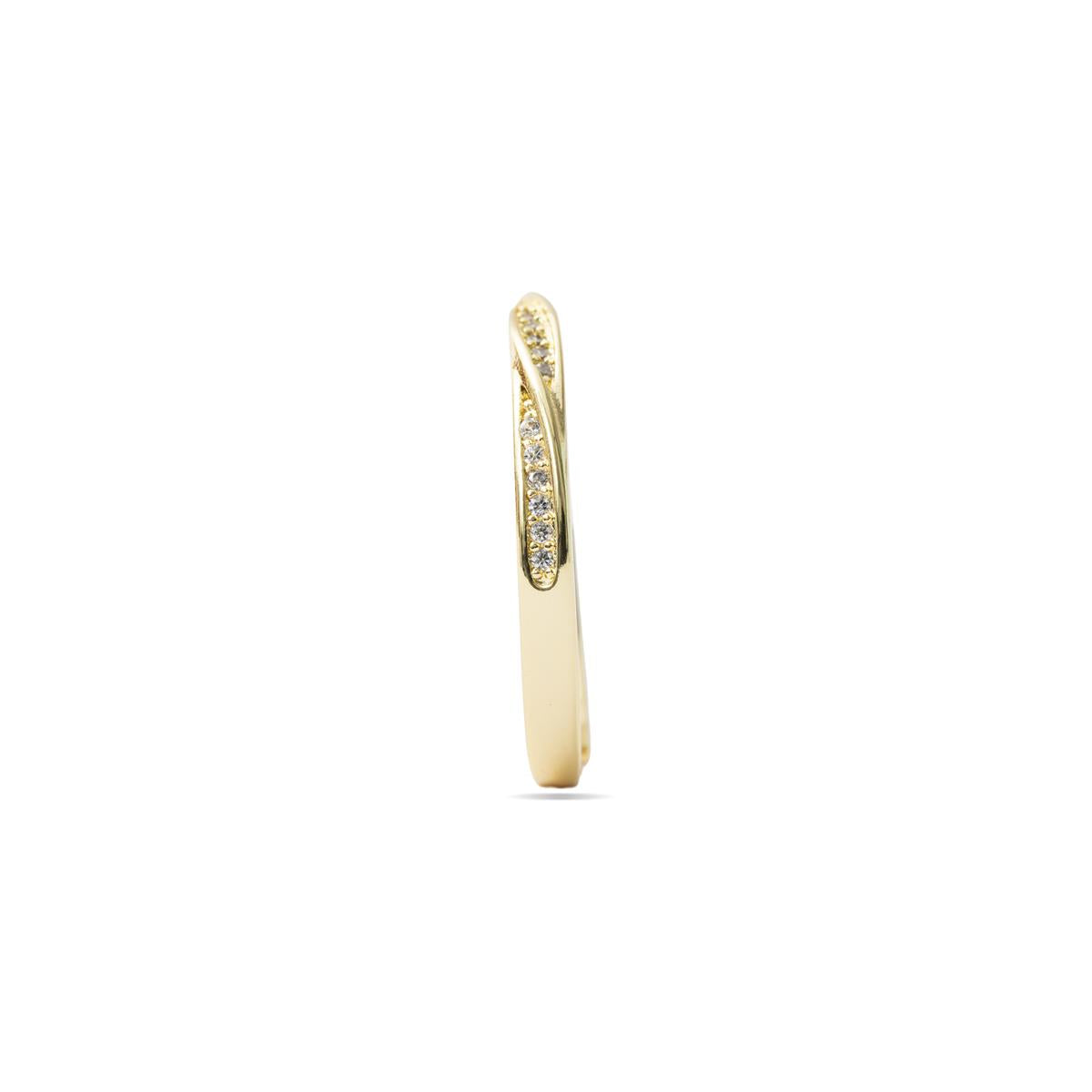 Brilliant Zirconia Ring in 18k Yellow Gold Finish - Frebal