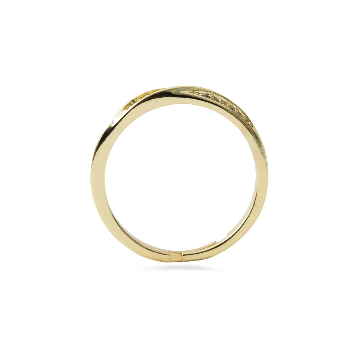 Brilliant Zirconia Ring in 18k Yellow Gold Finish - Frebal