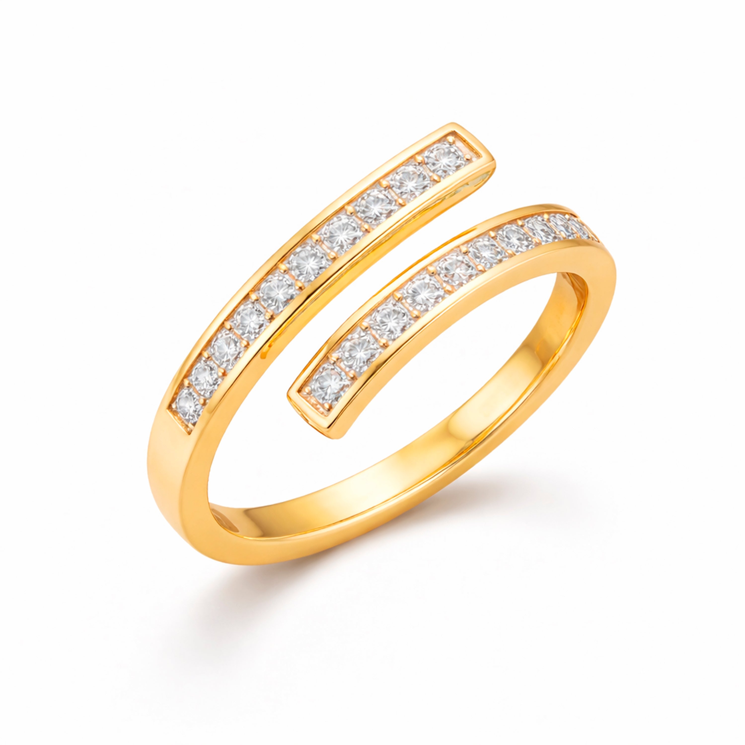 Dotza - 18k Yellow Gold-Plated Ring with Brilliant Zirconia