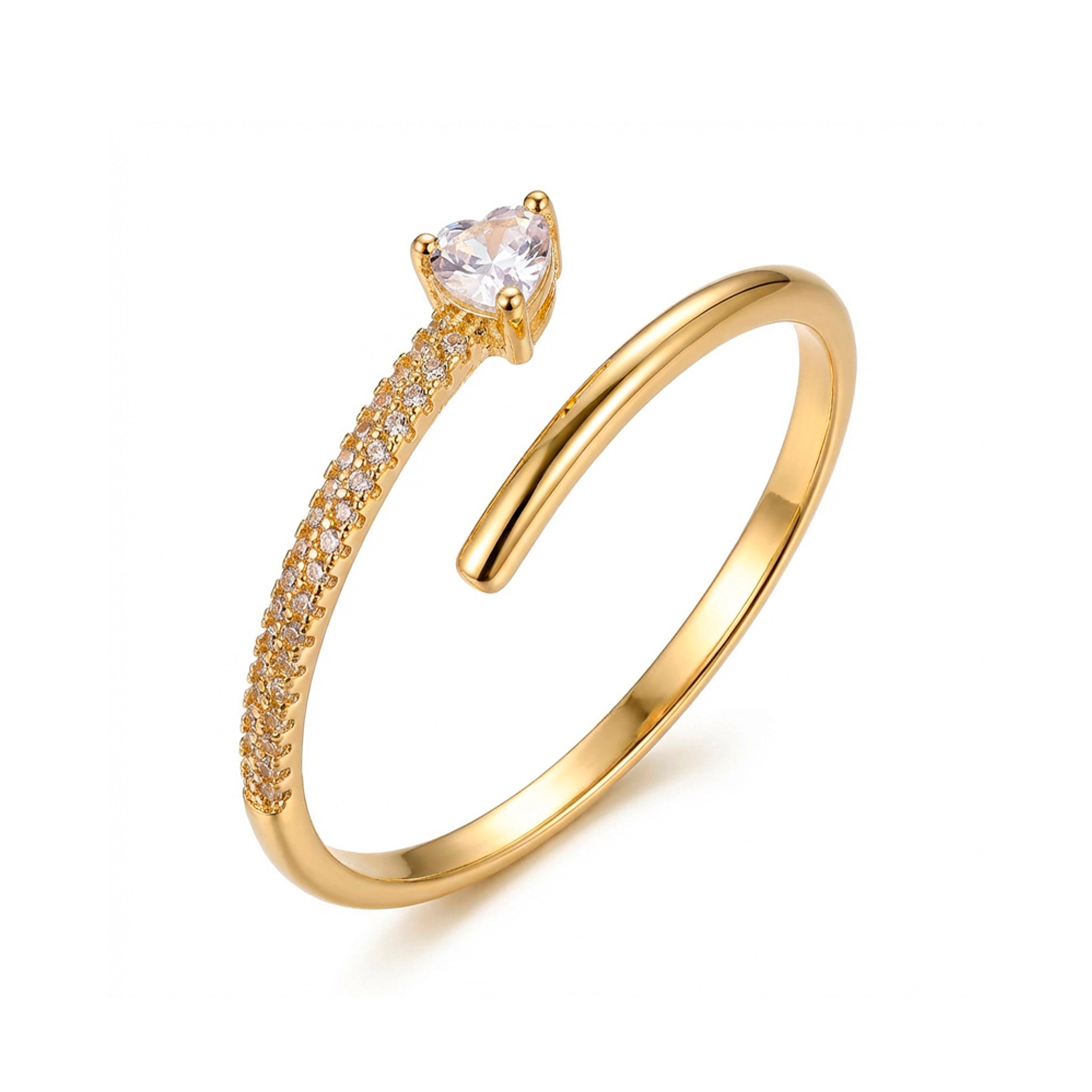 Brilliant Zircon Ring in 18k Yellow Gold Finish - Ashuba