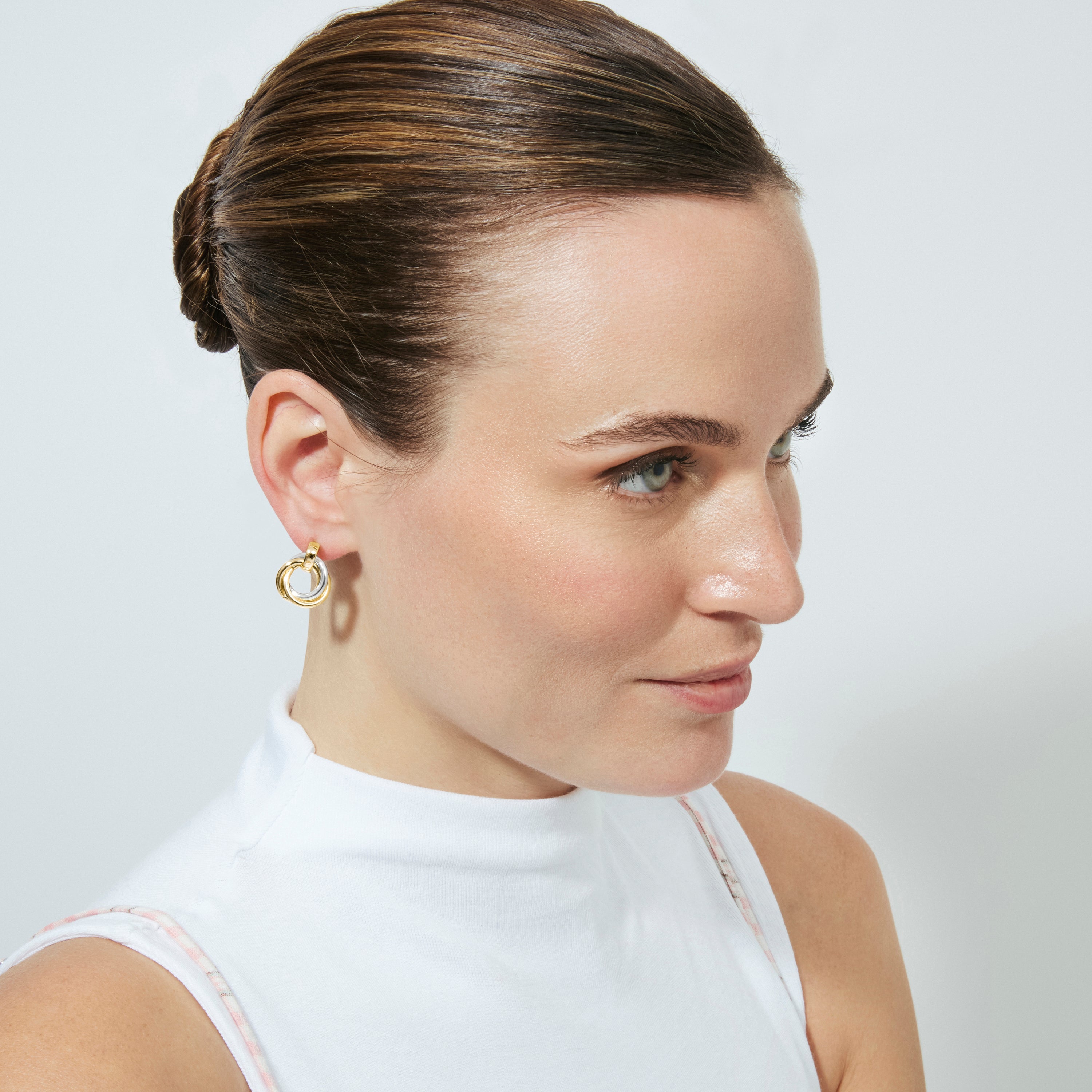 18k yellow gold finish earrings - Uhuil