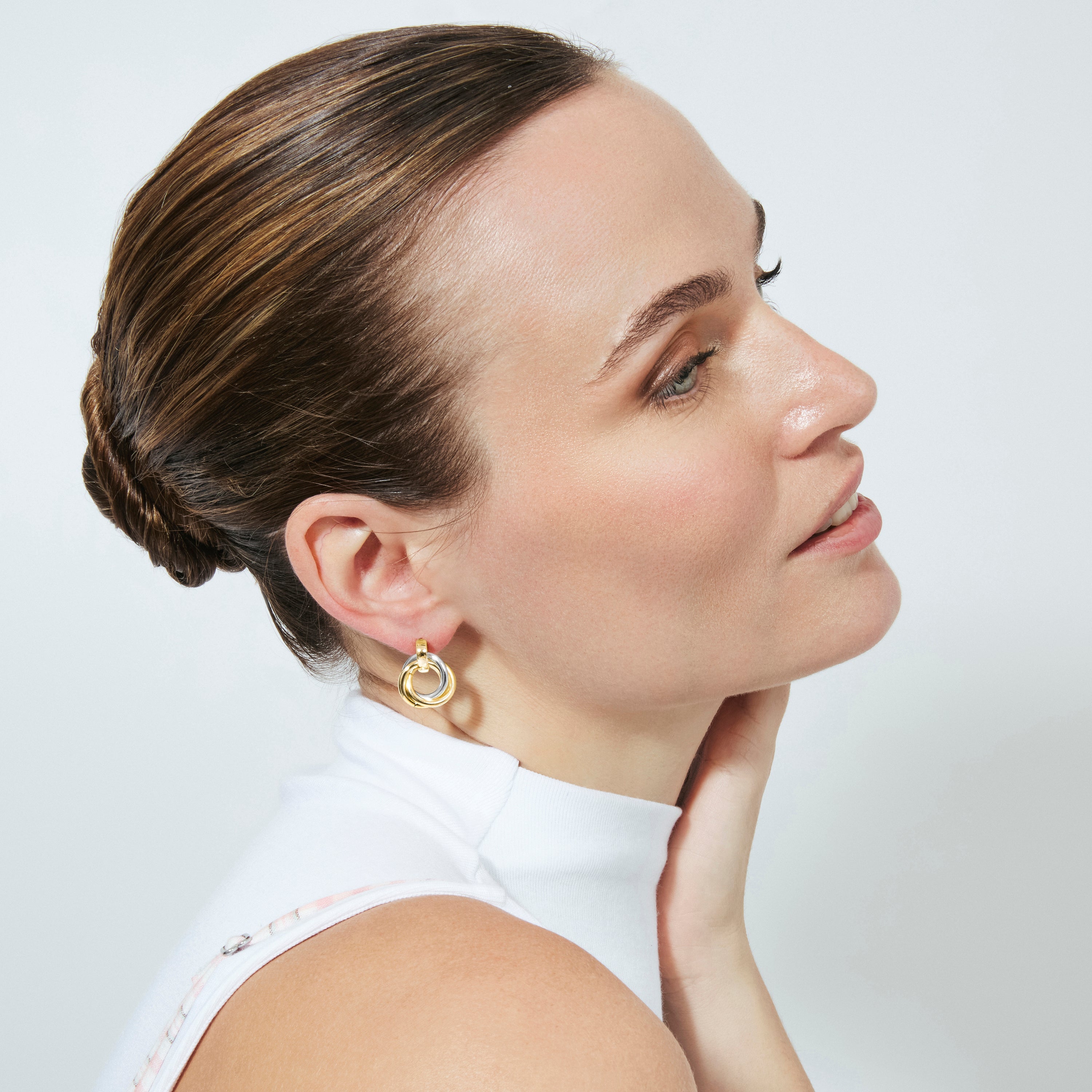 18k yellow gold finish earrings - Uhuil