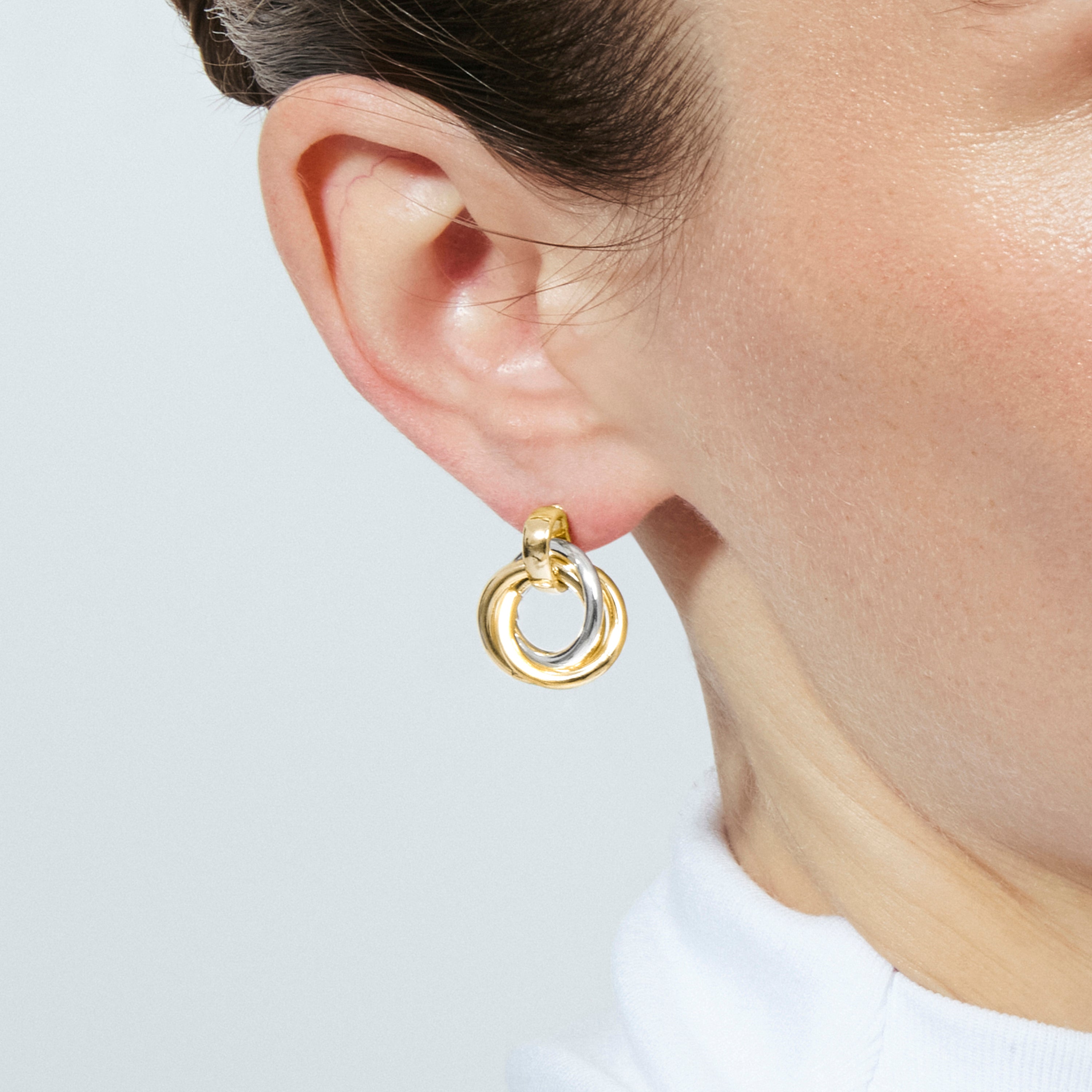 18k yellow gold finish earrings - Uhuil