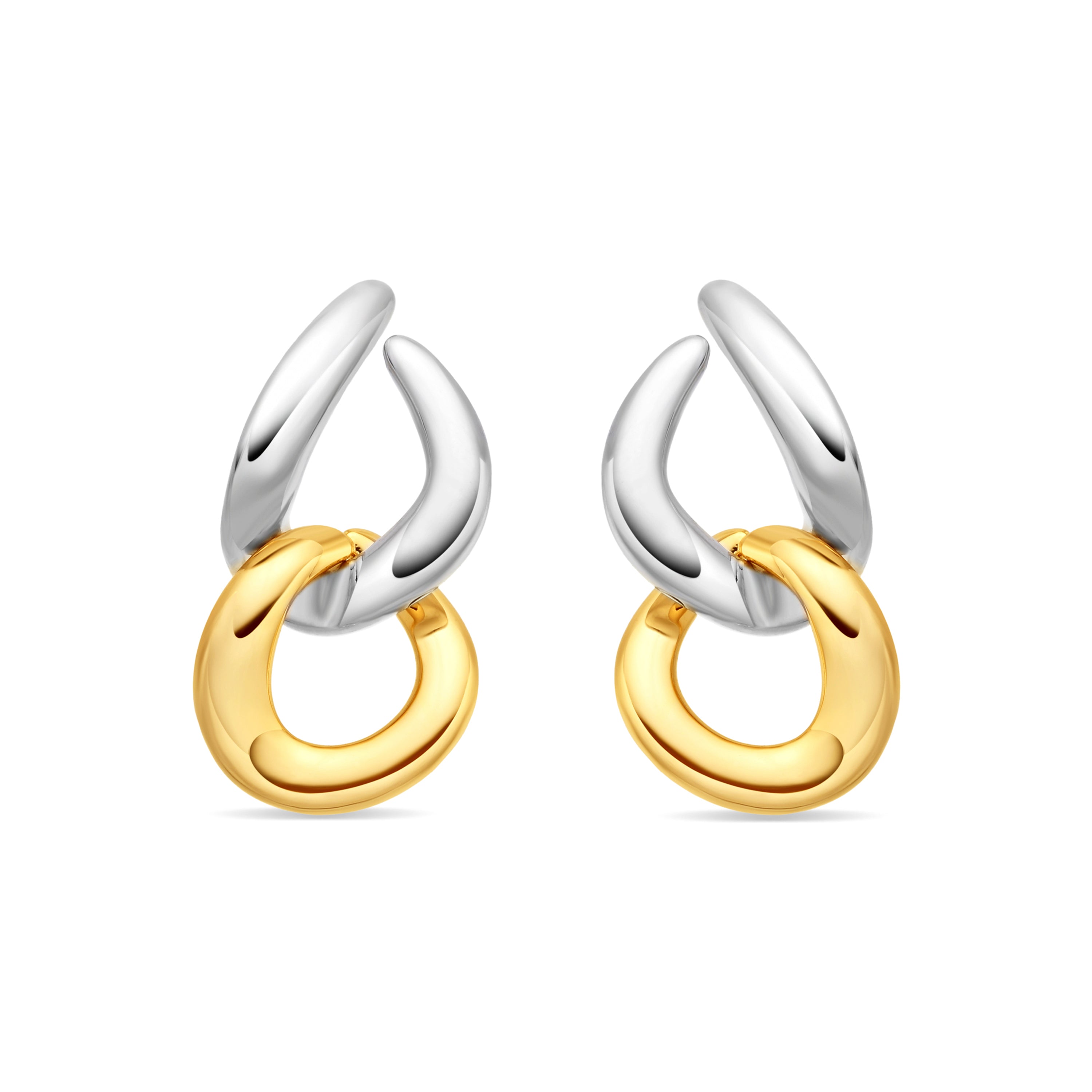 18k Yellow Gold-Plated Drop Earrings - Saga