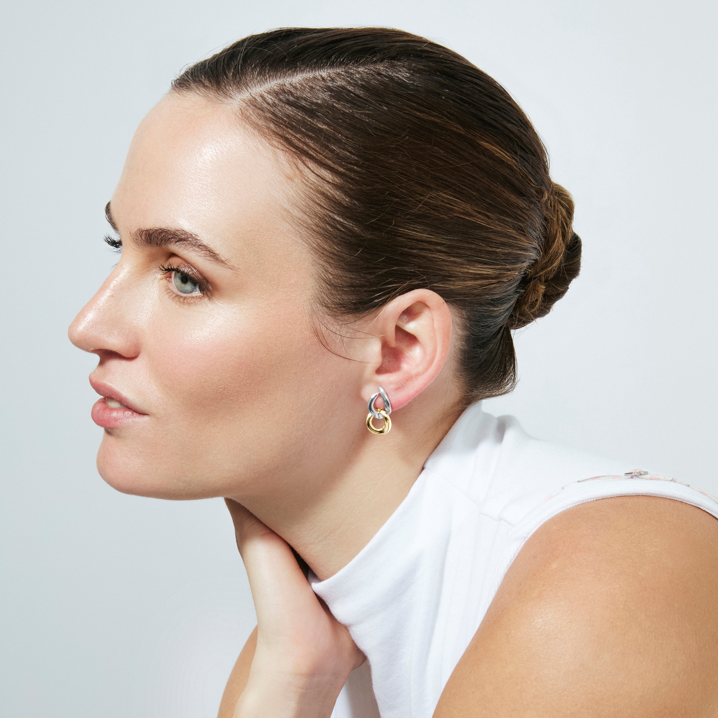 18k Yellow Gold-Plated Drop Earrings - Saga