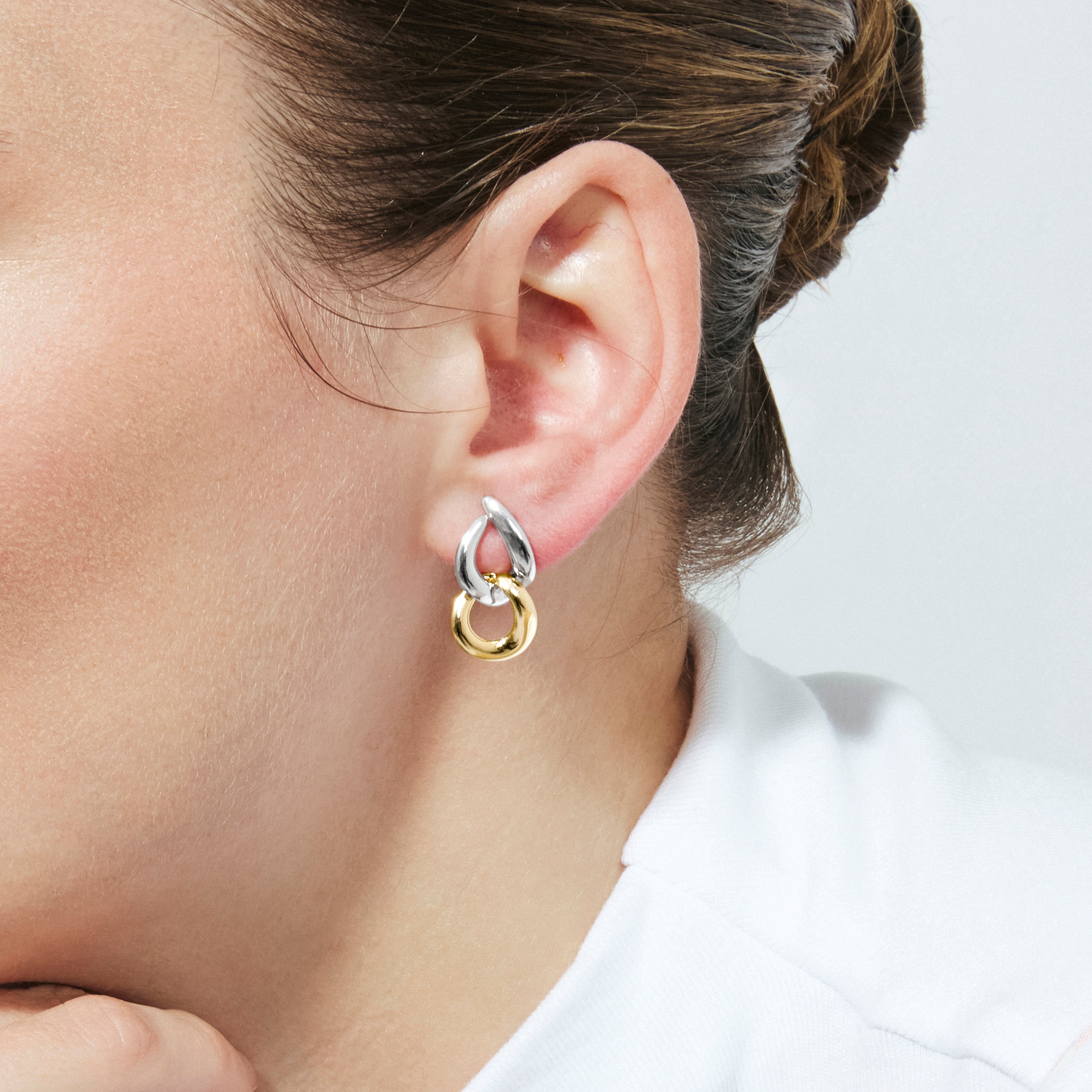 18k Yellow Gold-Plated Drop Earrings - Saga