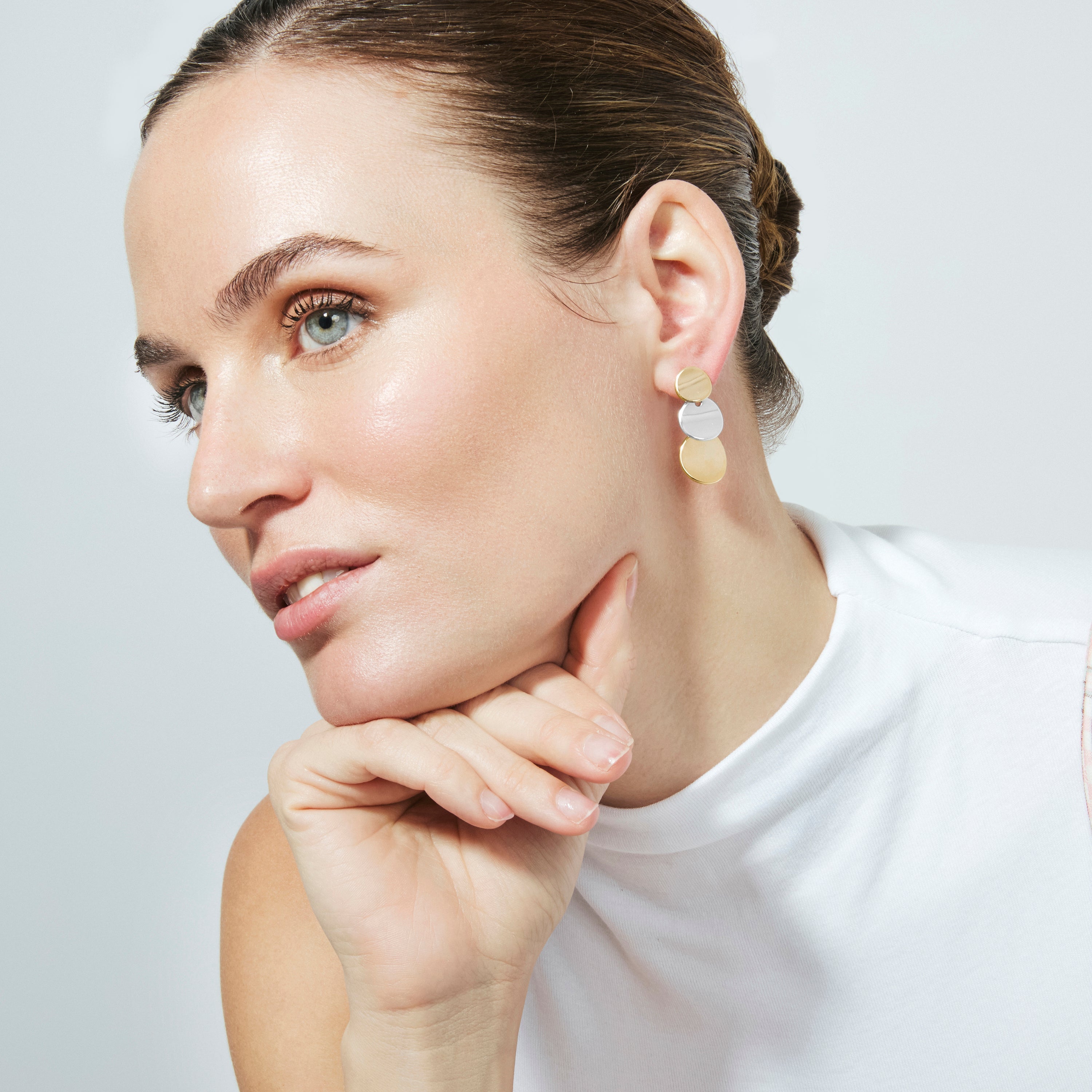 18k yellow gold finish earrings - Nahab
