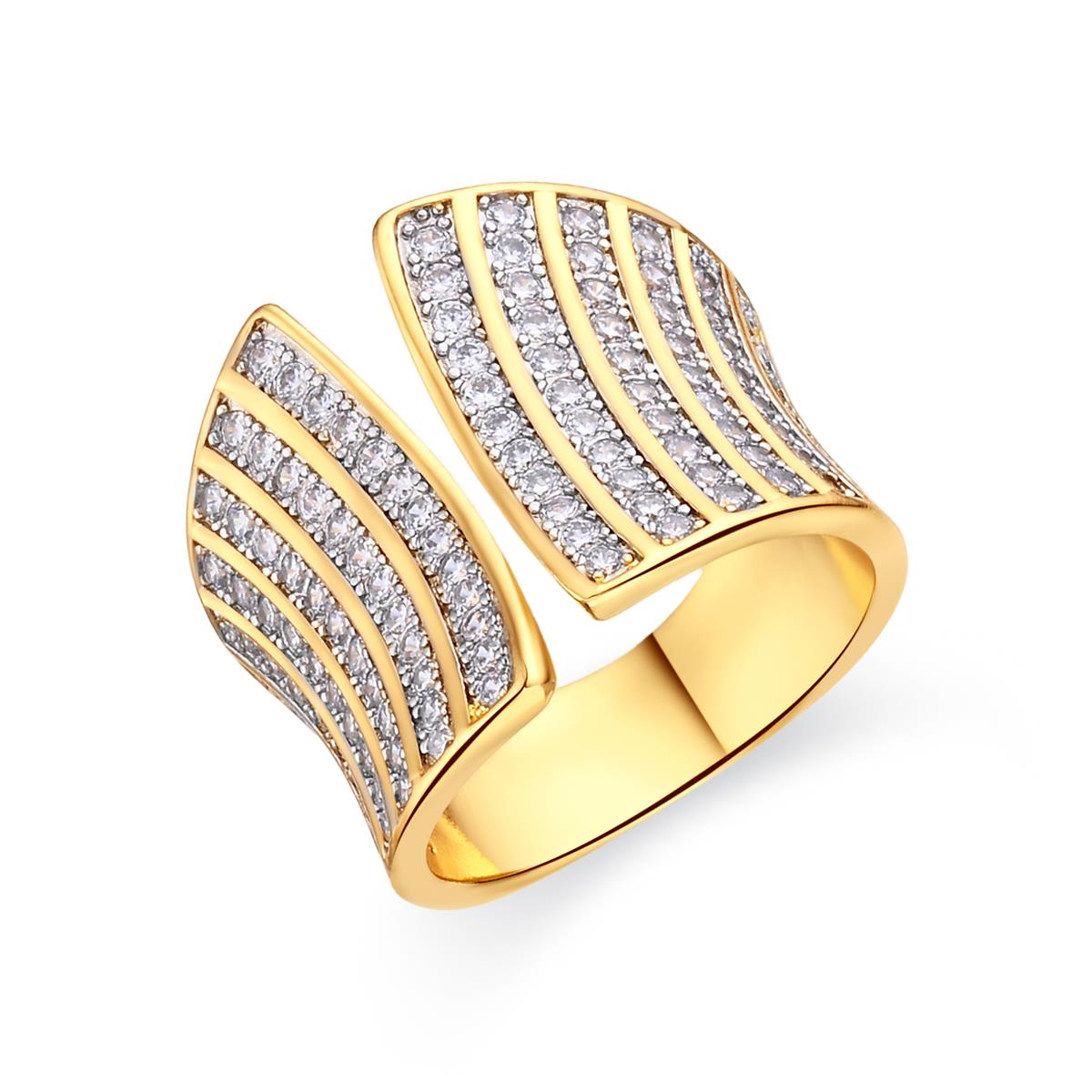 18k Yellow Gold Plated Brilliant Zircon Ring - Oralis
