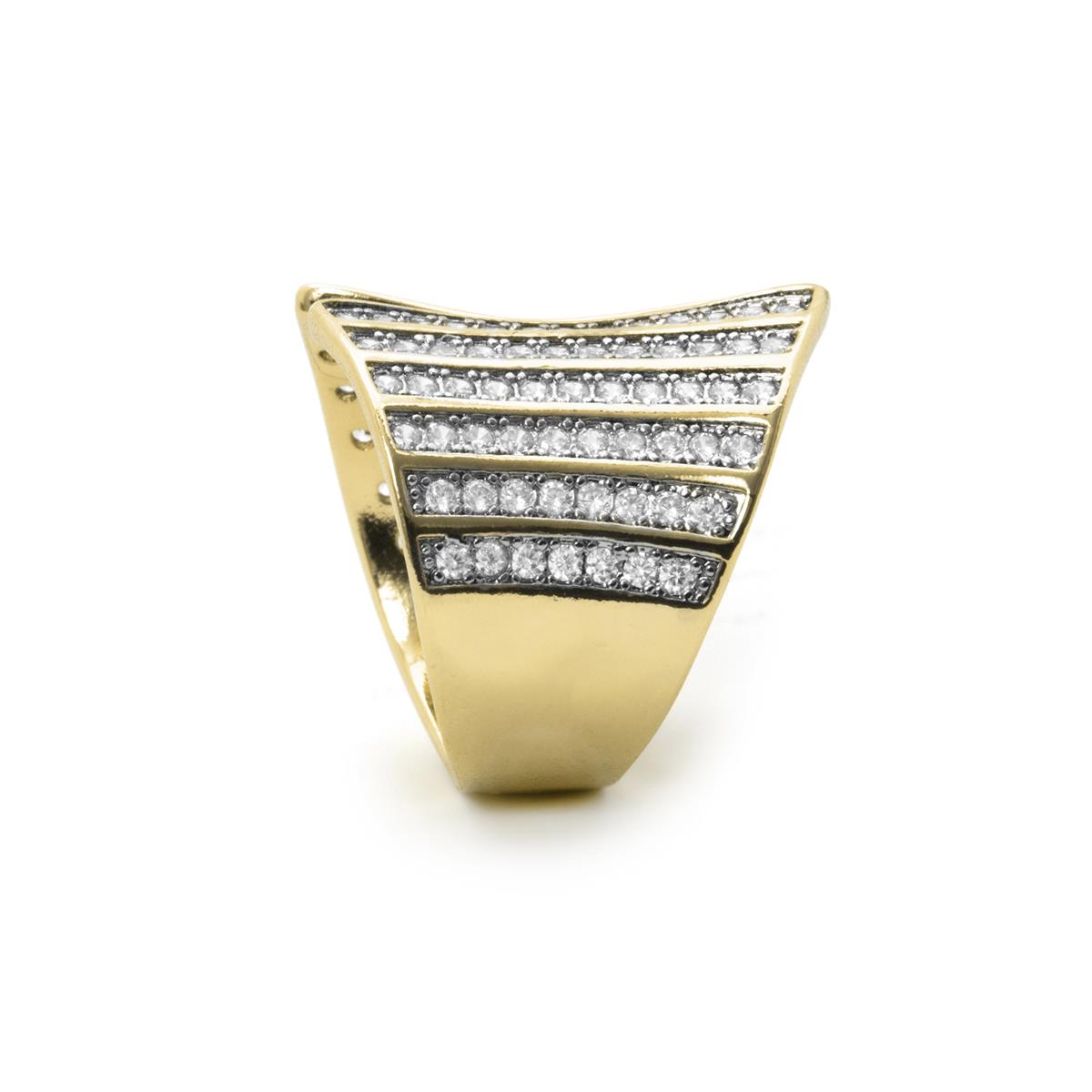 18k Yellow Gold Plated Brilliant Zircon Ring - Oralis