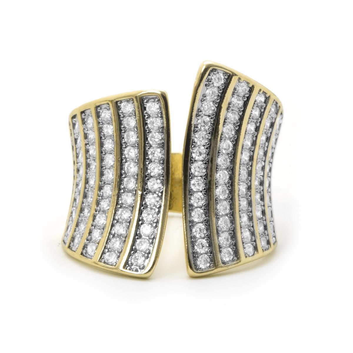 18k Yellow Gold Plated Brilliant Zircon Ring - Oralis